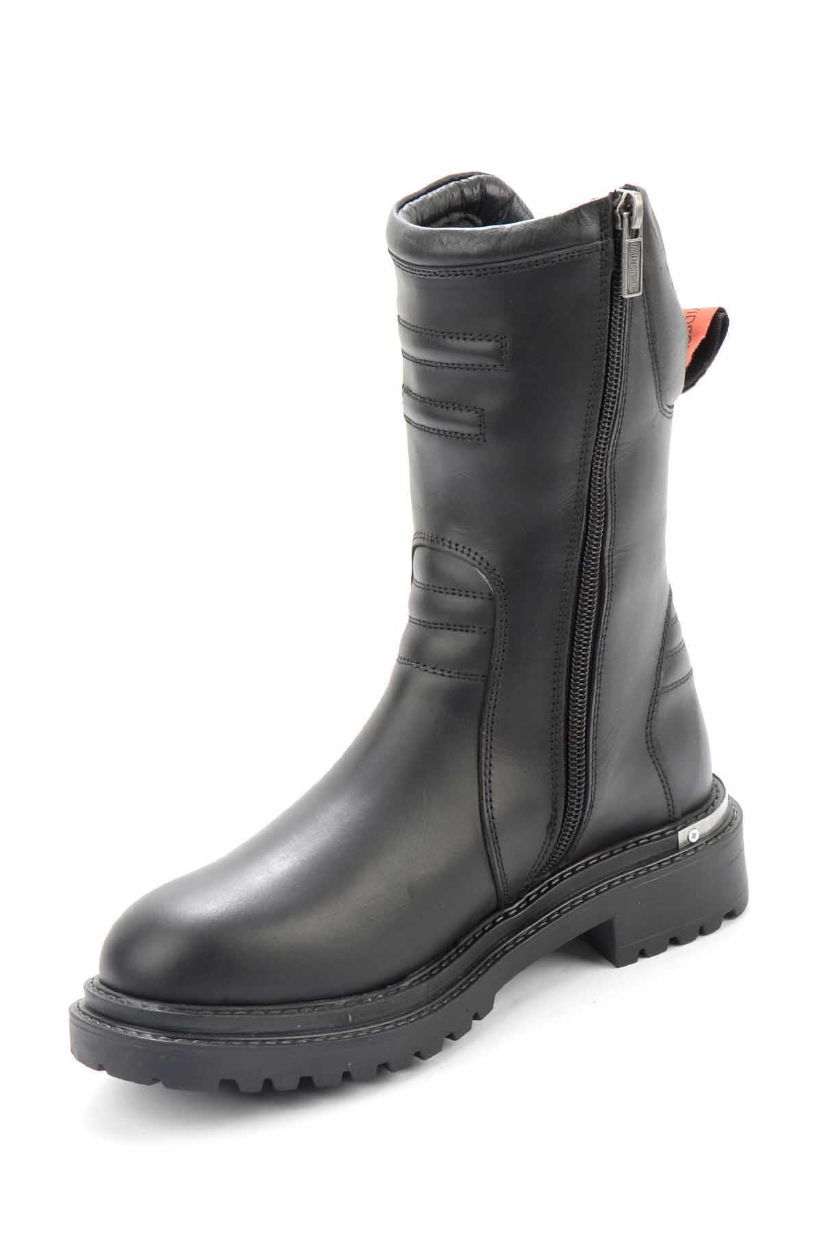 Black Hakiki Deri Kadın Bot & Bootie HD0777057103