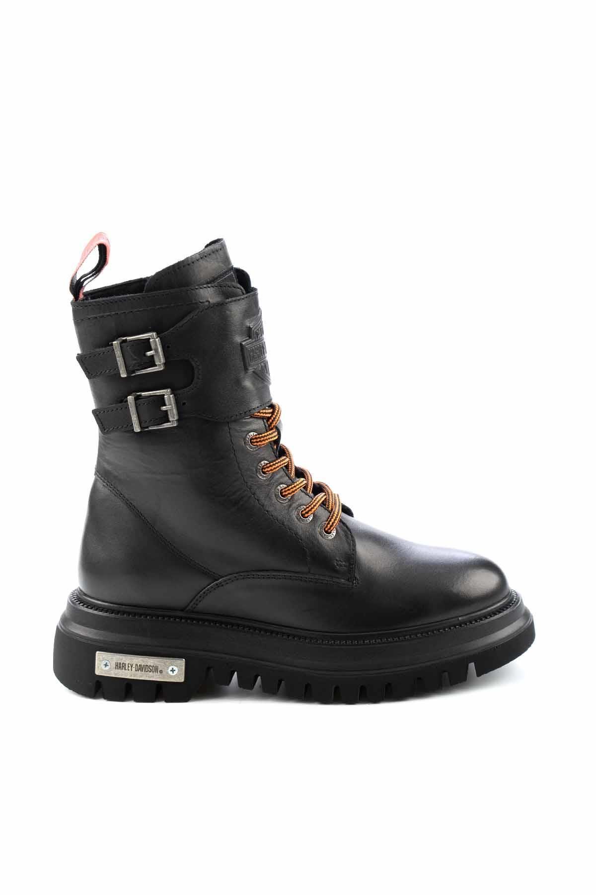 Black Hakiki Deri Kadın Bot & Bootie HD0777002503