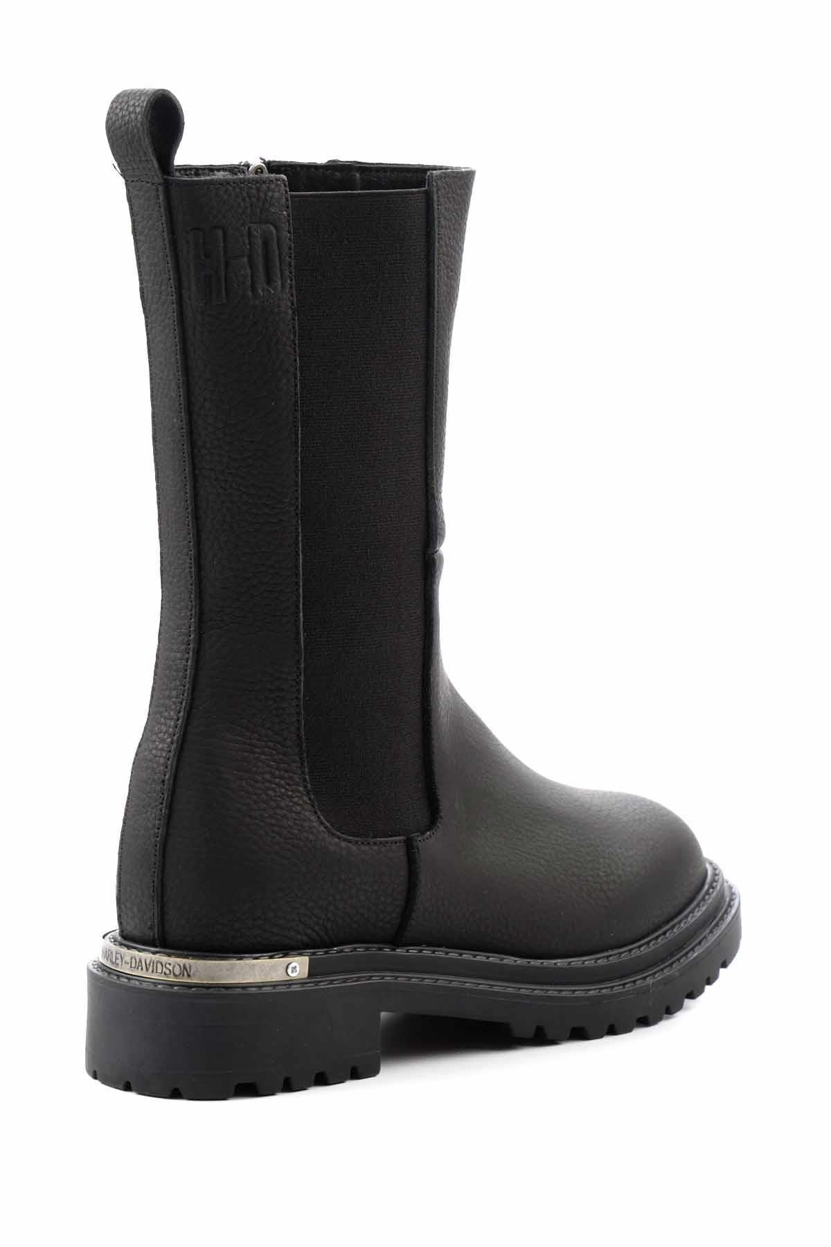 Black Hakiki Deri Kadın Bot & Bootie HD0777003803