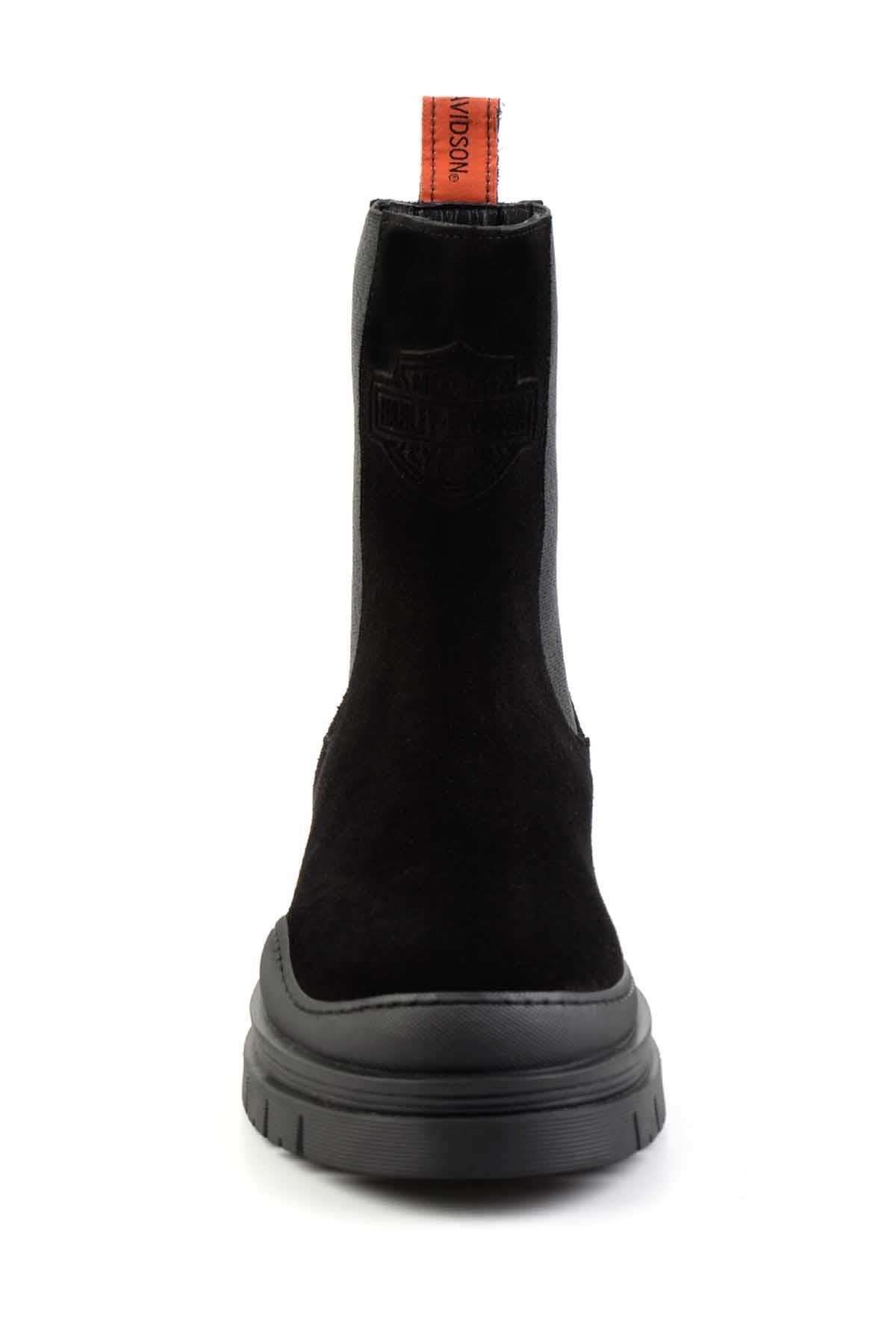Black Hakiki Deri Kadın Bot & Bootie HD0777004802