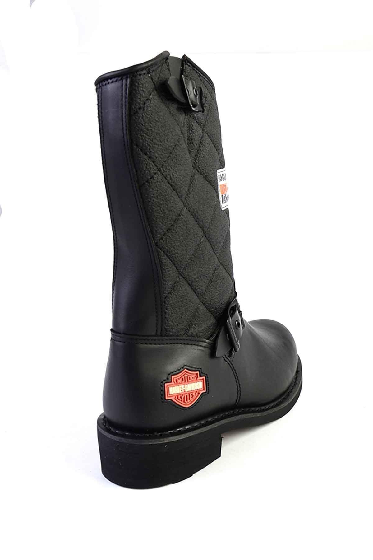Black Hakiki Deri Kadın Bot & Bootie HD0777005303