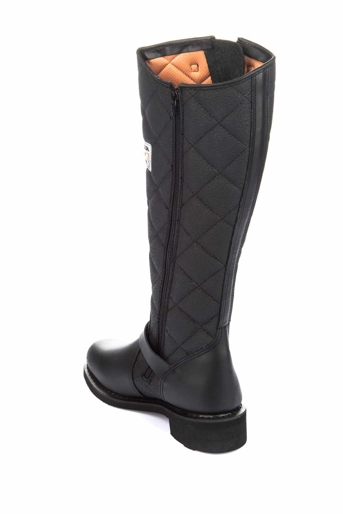 Black Hakiki Deri Kadın Bot & Bootie HD0777005803