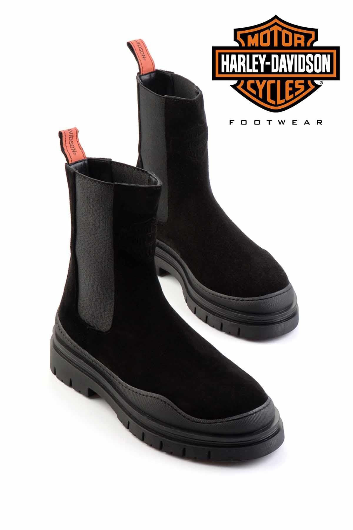 Black Hakiki Deri Kadın Bot & Bootie HD0777004802