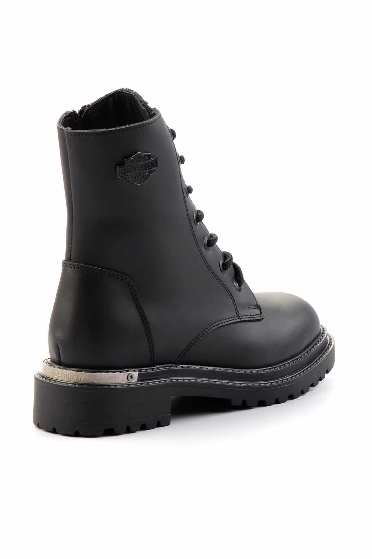 Black Hakiki Deri Kadın Bot & Bootie HD0777004203