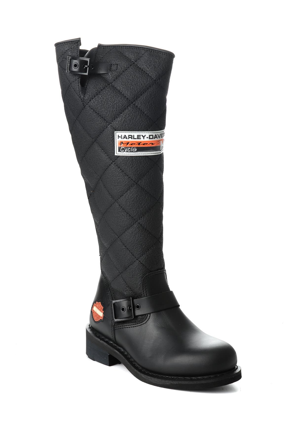 Black Hakiki Deri Kadın Bot & Bootie HD0777005803