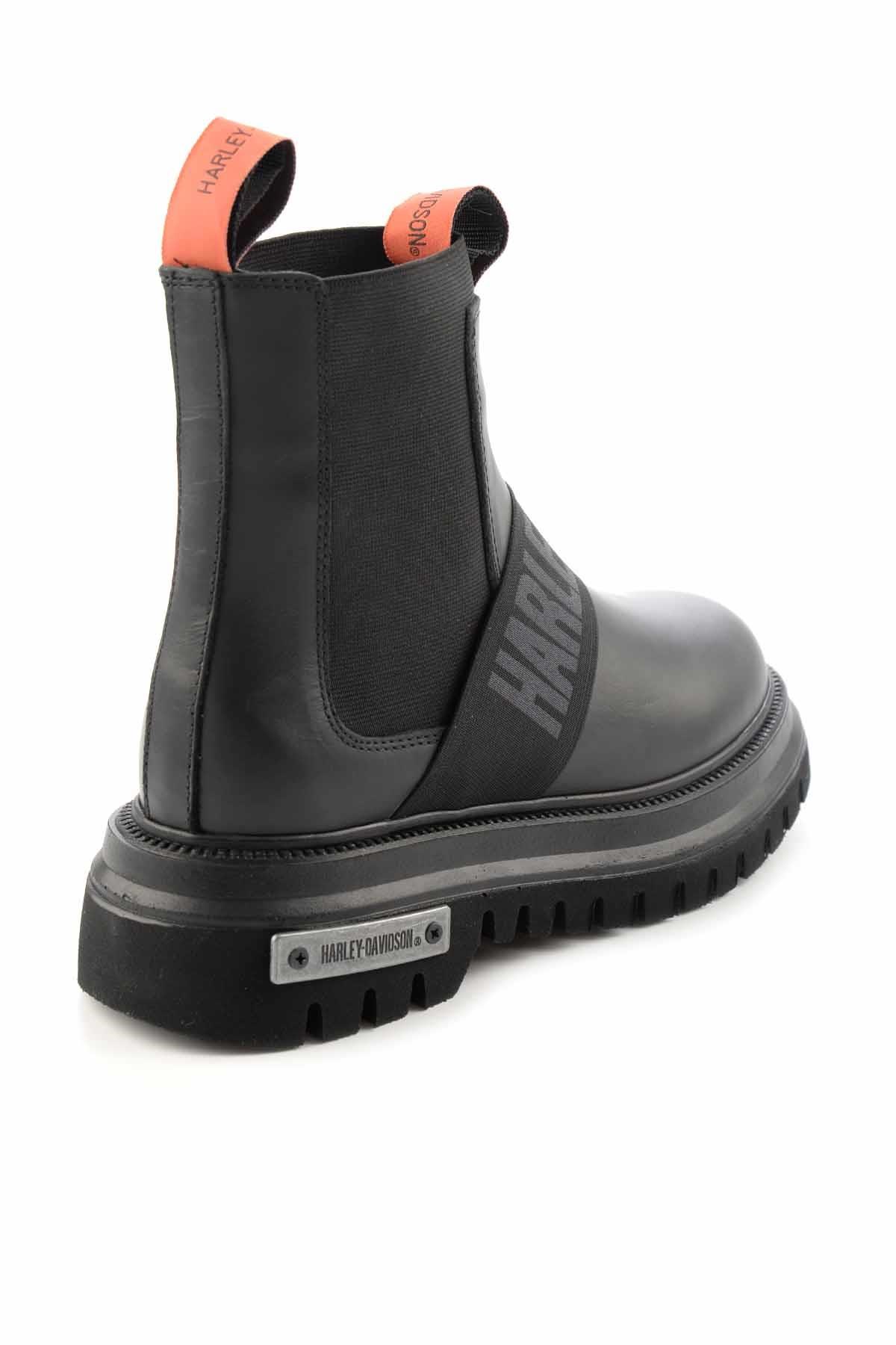 Black Hakiki Deri Kadın Bot & Bootie HD0777056303