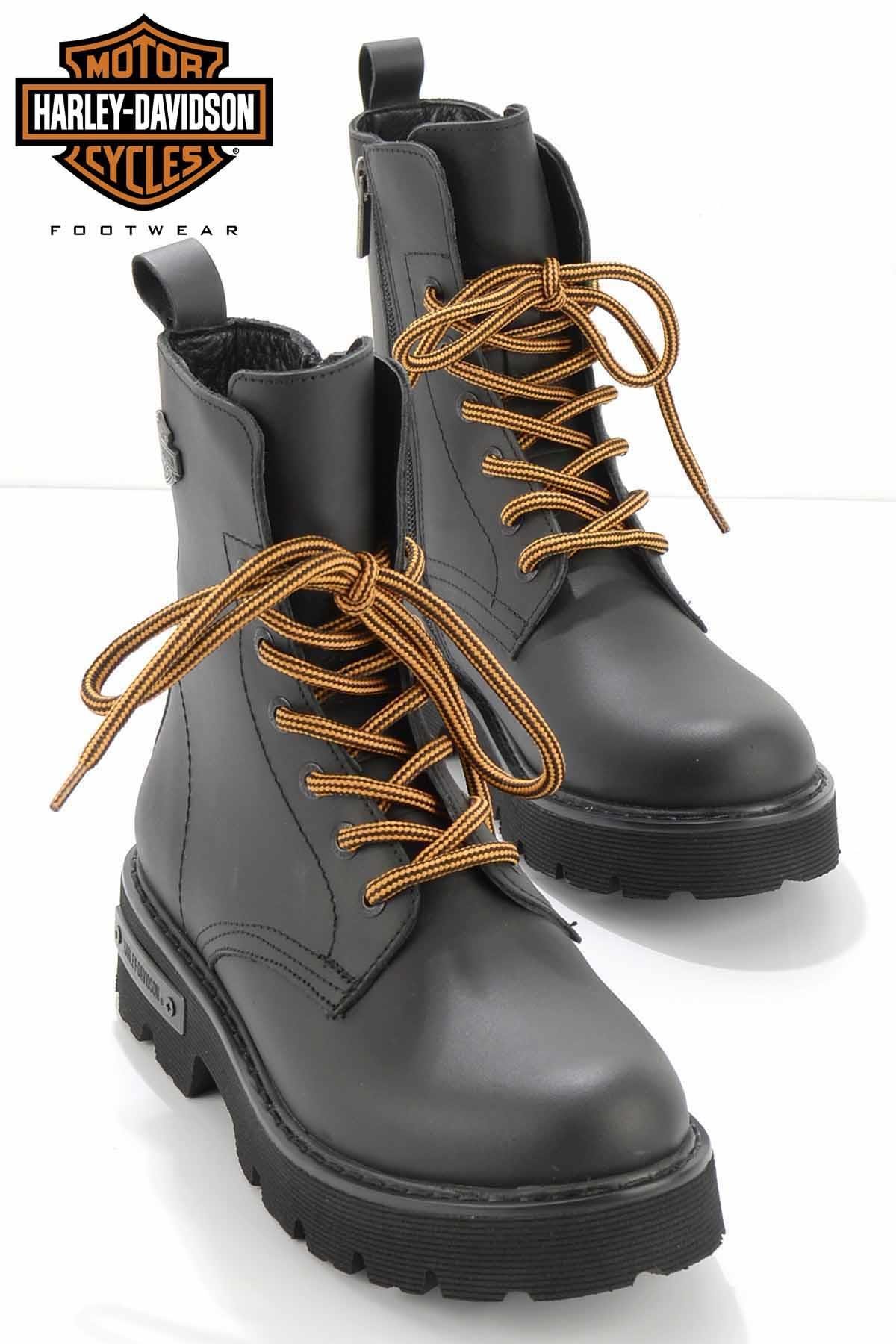Black Hakiki Deri Kadın Bot & Bootie HD0777057303