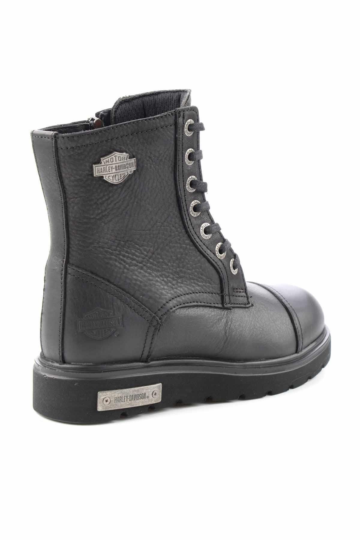 Black Hakiki Deri Kadın Bot & Bootie HD0777063003