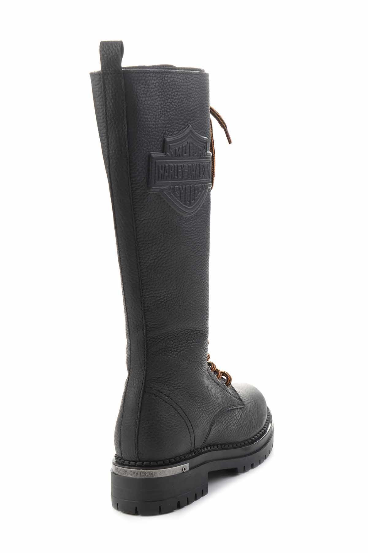 Black Hakiki Deri Kadın Bot & Bootie HD0777002803