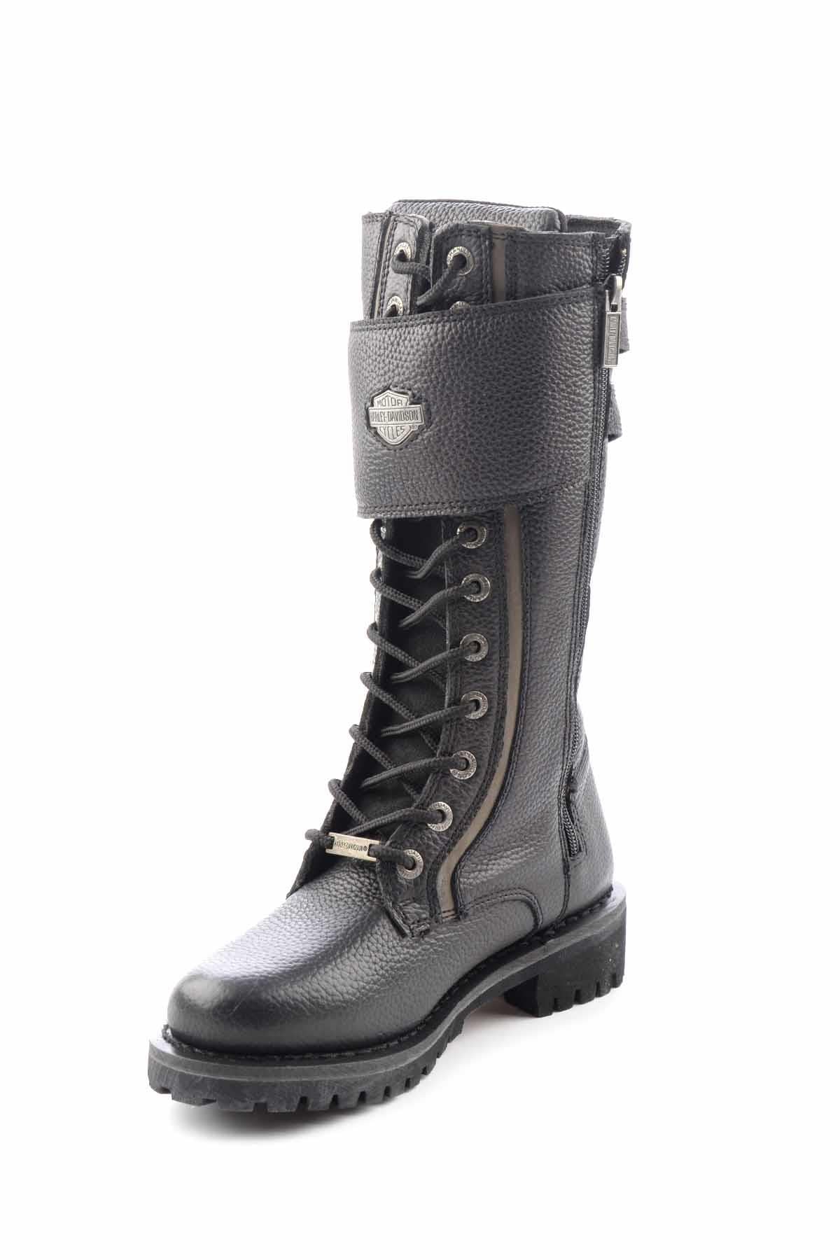 Black Hakiki Deri Kadın Bot & Bootie HD0777060603