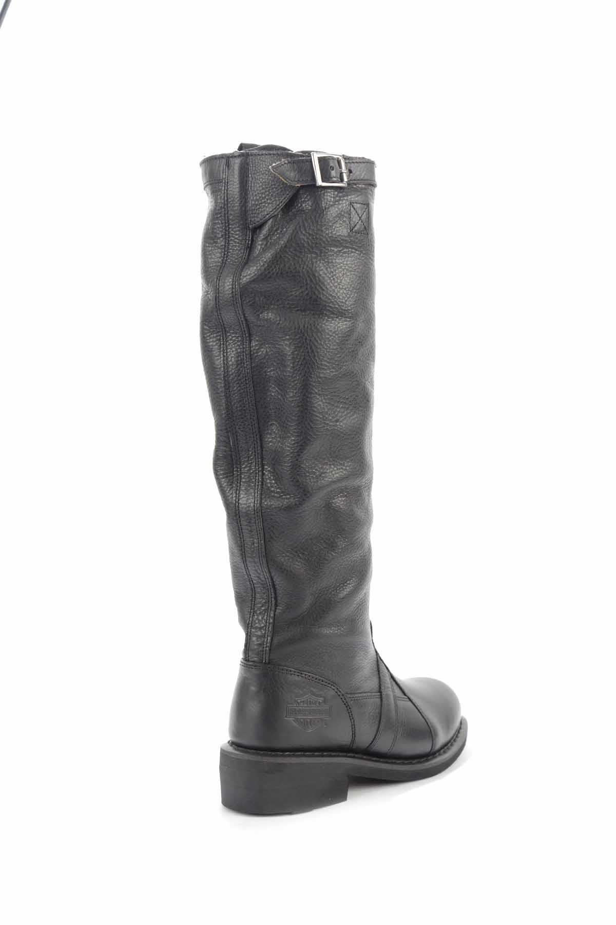 Black Hakiki Deri Kadın Bot & Bootie HD0777163203