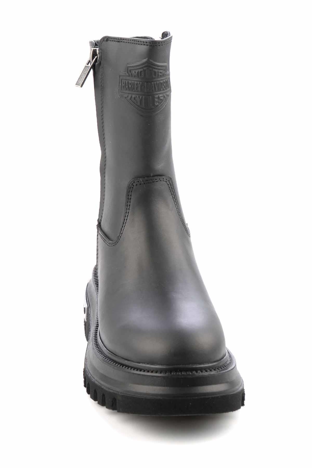 Black Hakiki Deri Kadın Bot & Bootie HD0777002603