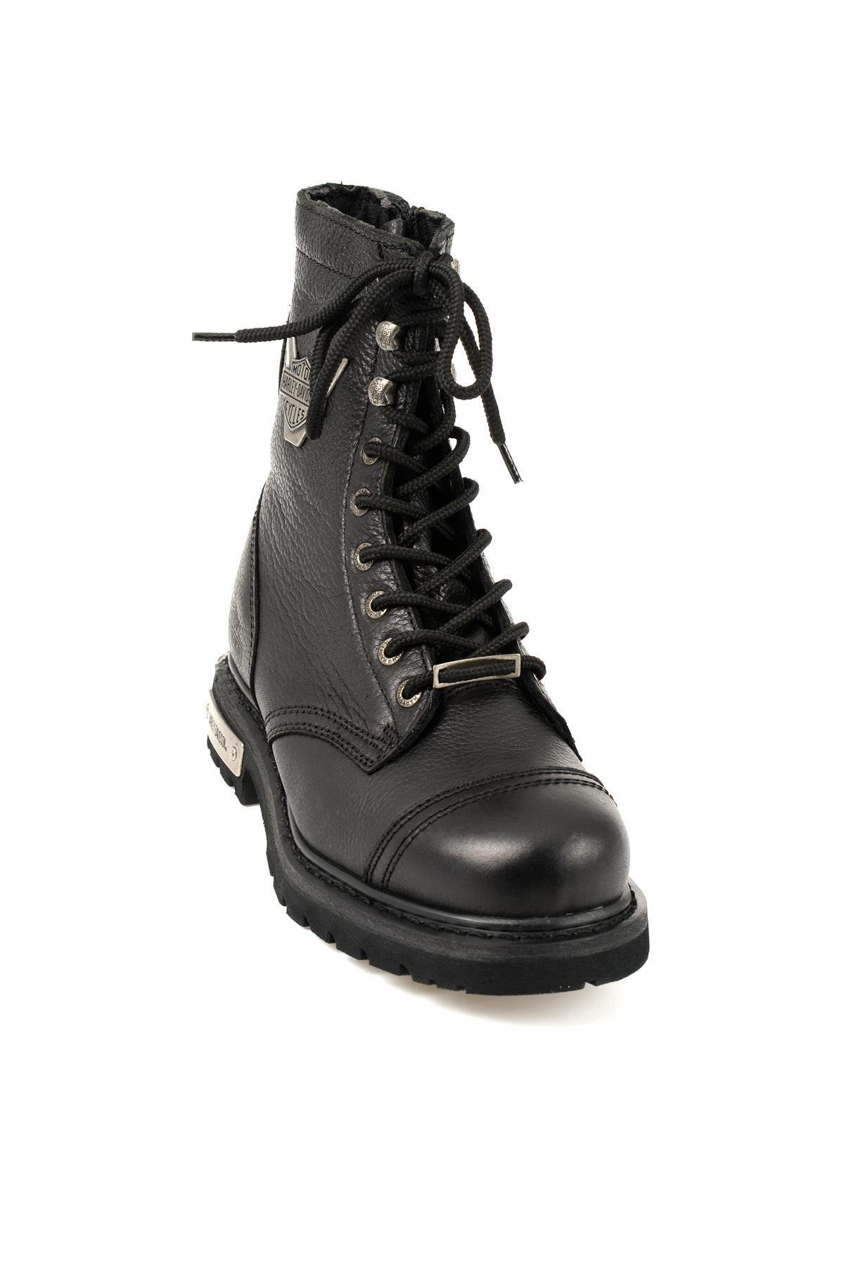 Black Hakiki Deri Kadın Bot & Bootie HD0777032803