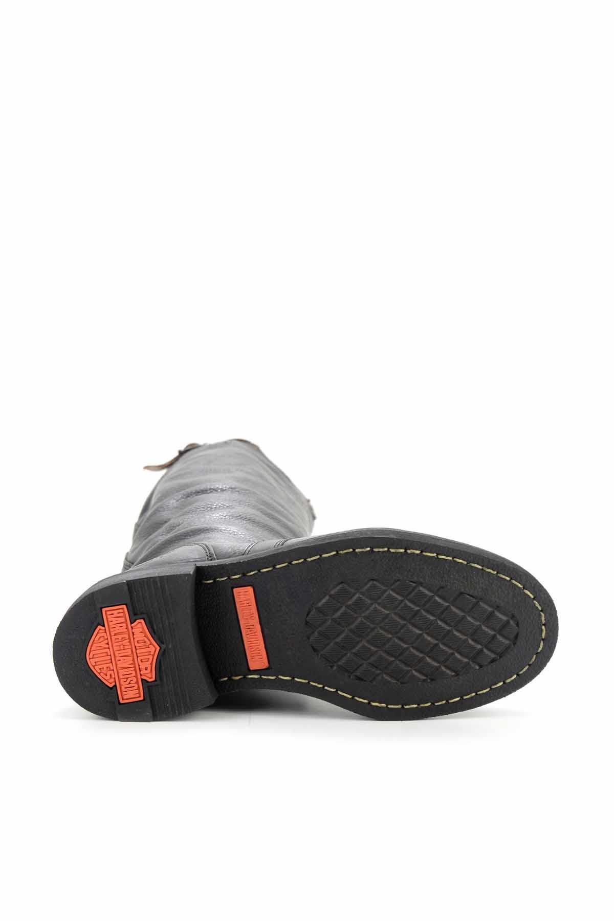 Black Hakiki Deri Kadın Bot & Bootie HD0777163203