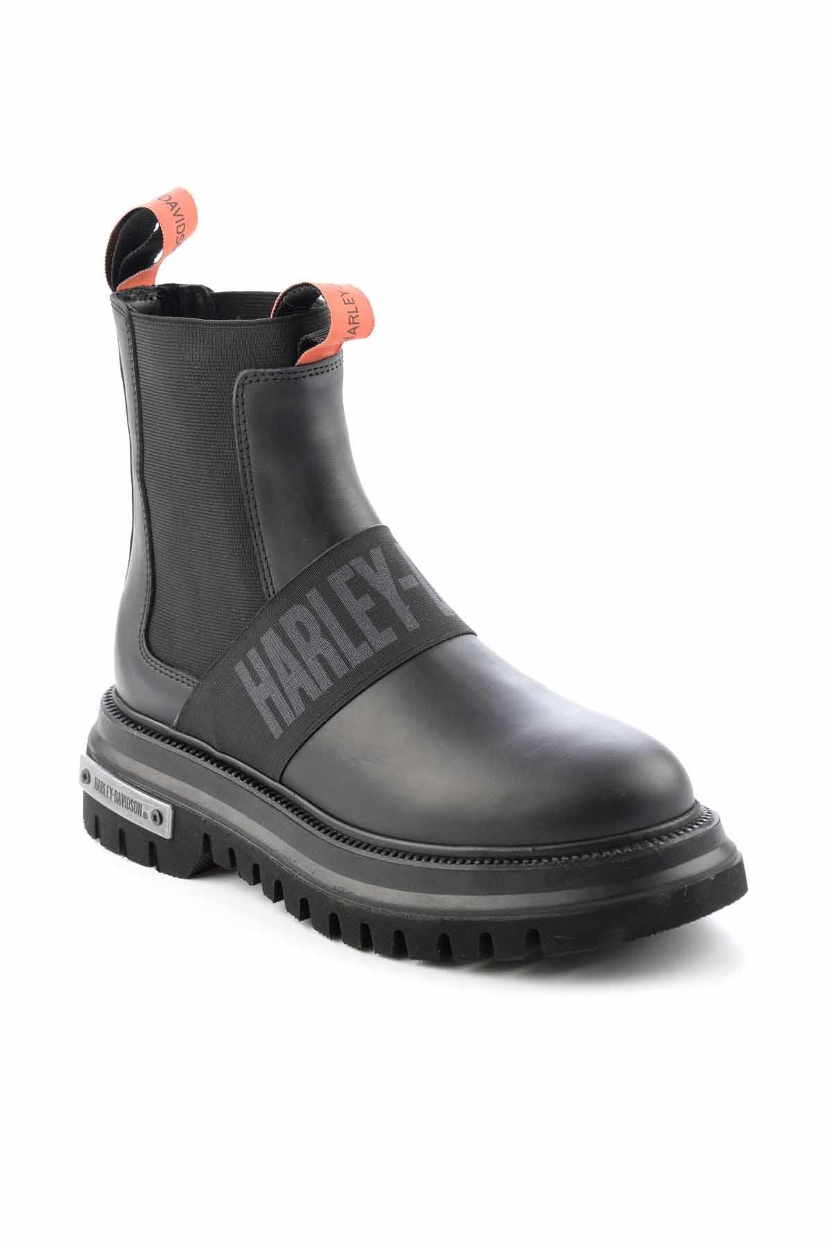 Black Hakiki Deri Kadın Bot & Bootie HD0777056303