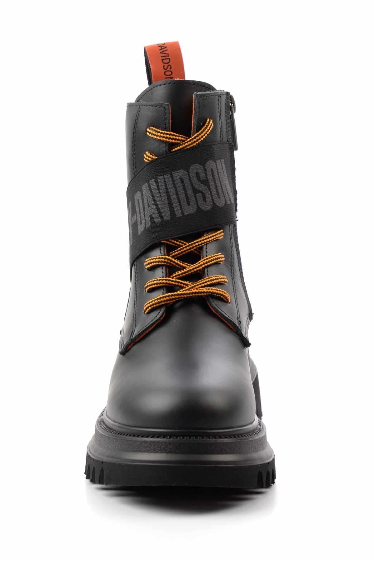 Black Hakiki Deri Kadın Bot & Bootie HD0777055403