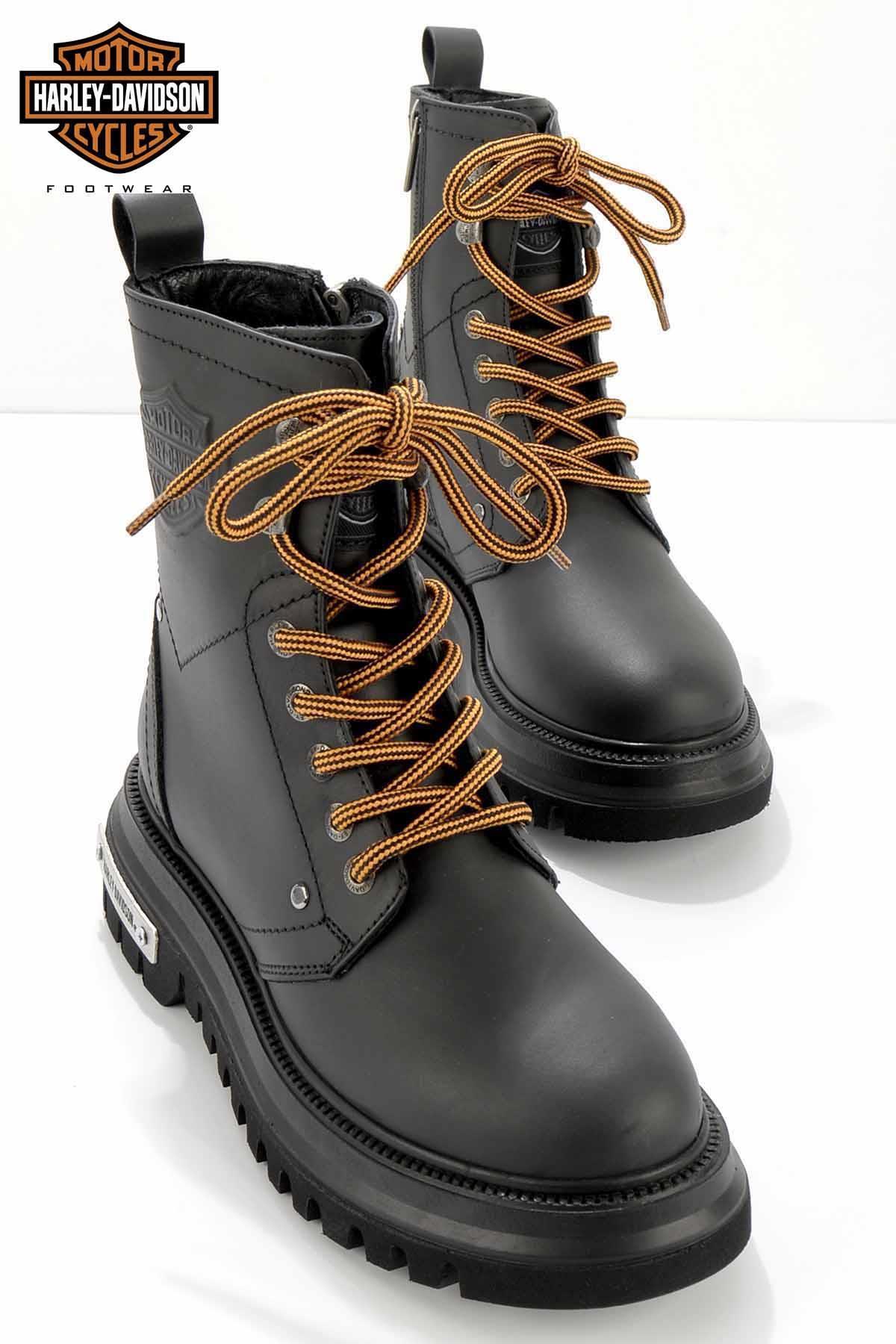 Black Hakiki Deri Kadın Bot & Bootie HD0777002903