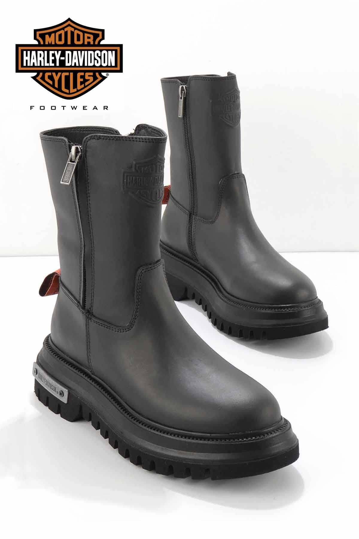 Black Hakiki Deri Kadın Bot & Bootie HD0777002603