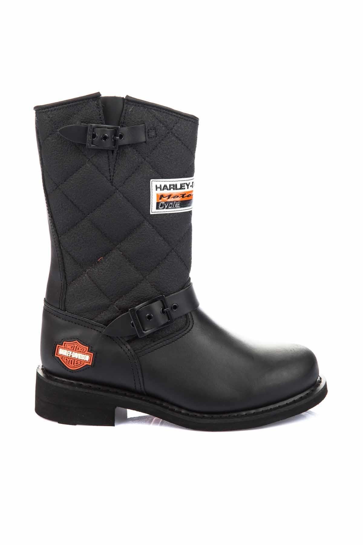 Black Hakiki Deri Kadın Bot & Bootie HD0777005303