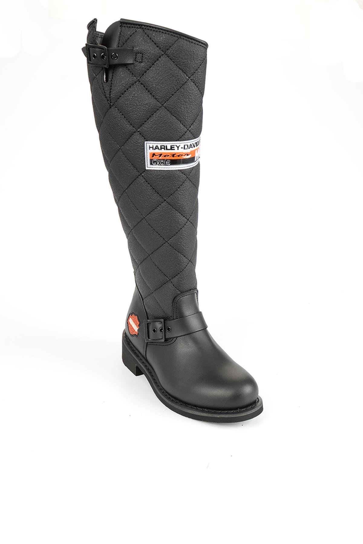 Black Hakiki Deri Kadın Bot & Bootie HD0777005803