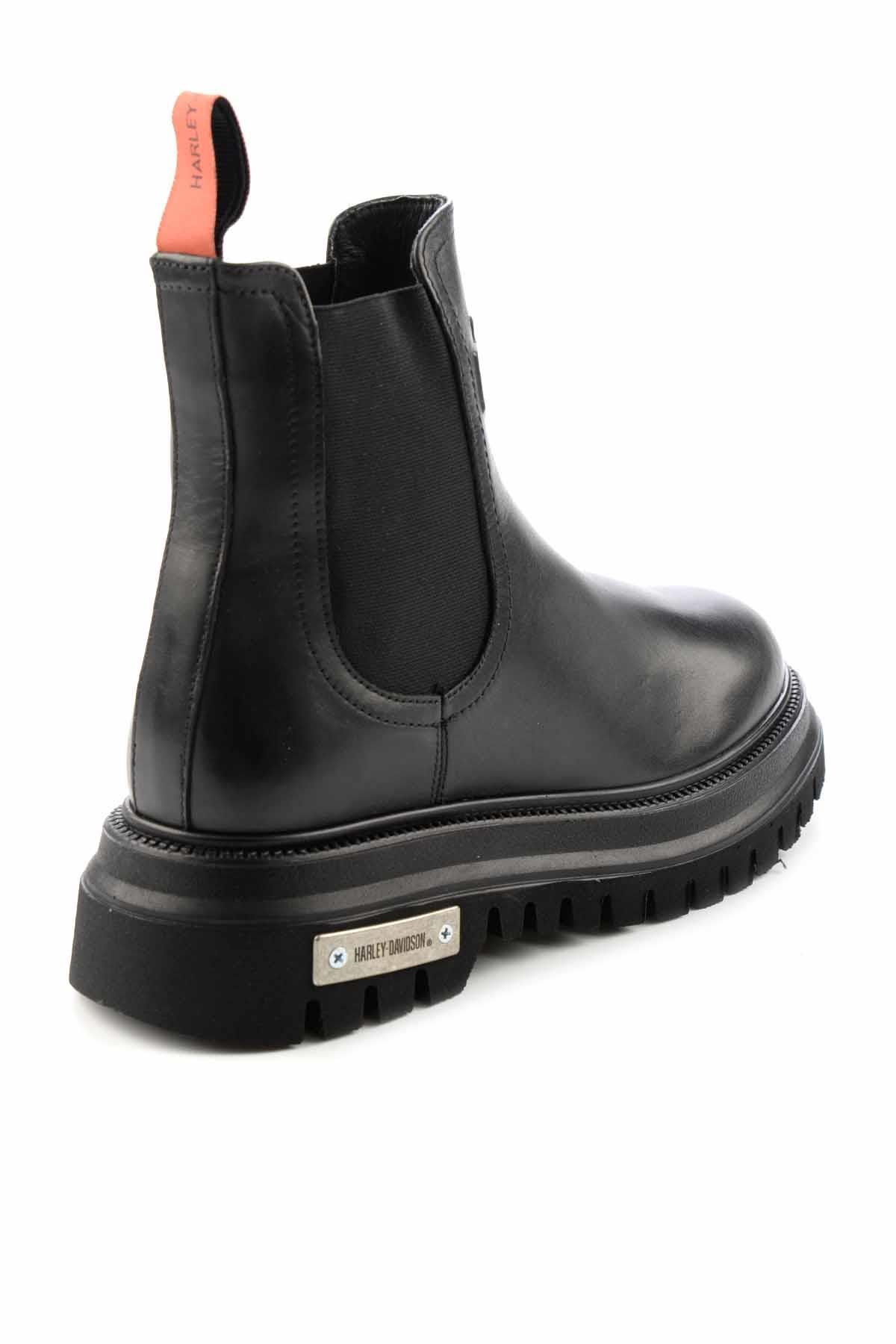 Black Hakiki Deri Kadın Bot & Bootie HD0777003103