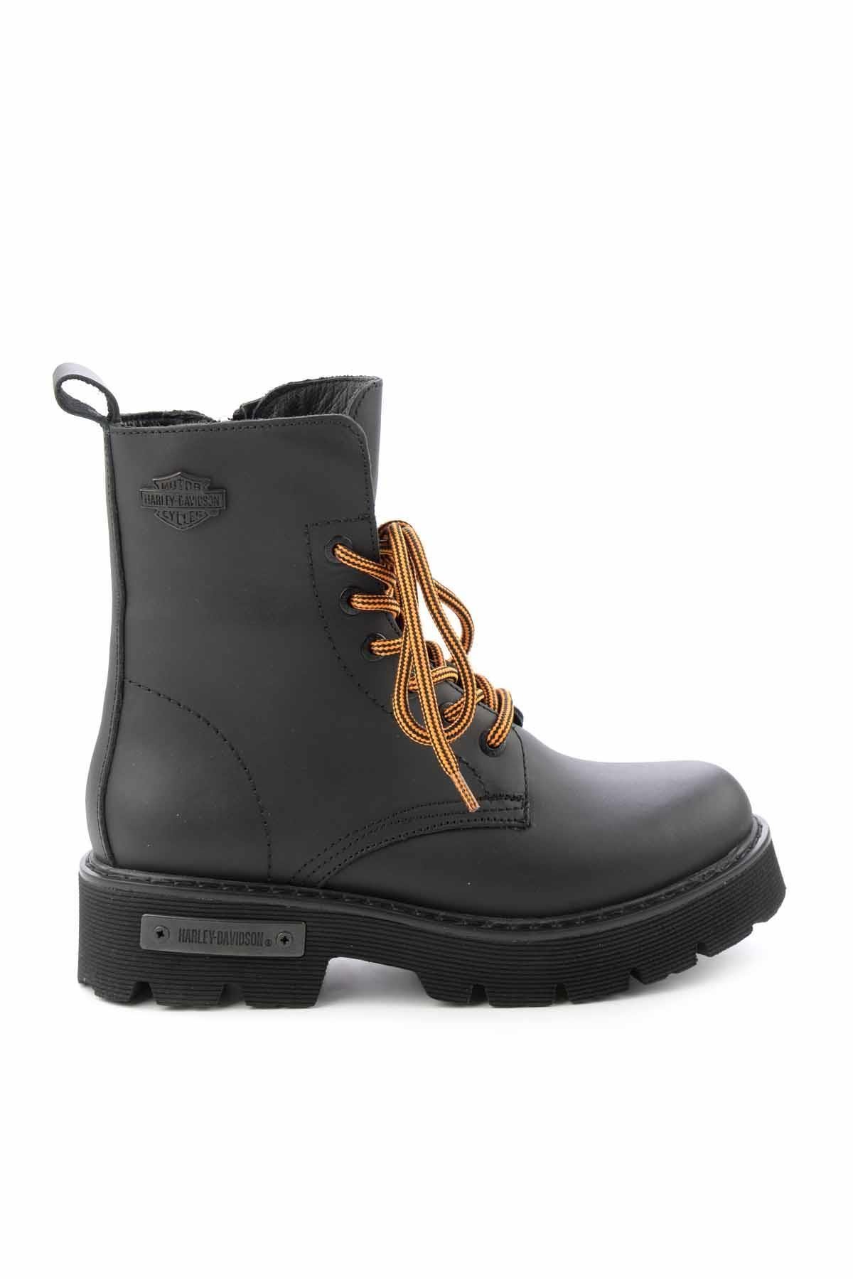Black Hakiki Deri Kadın Bot & Bootie HD0777057303