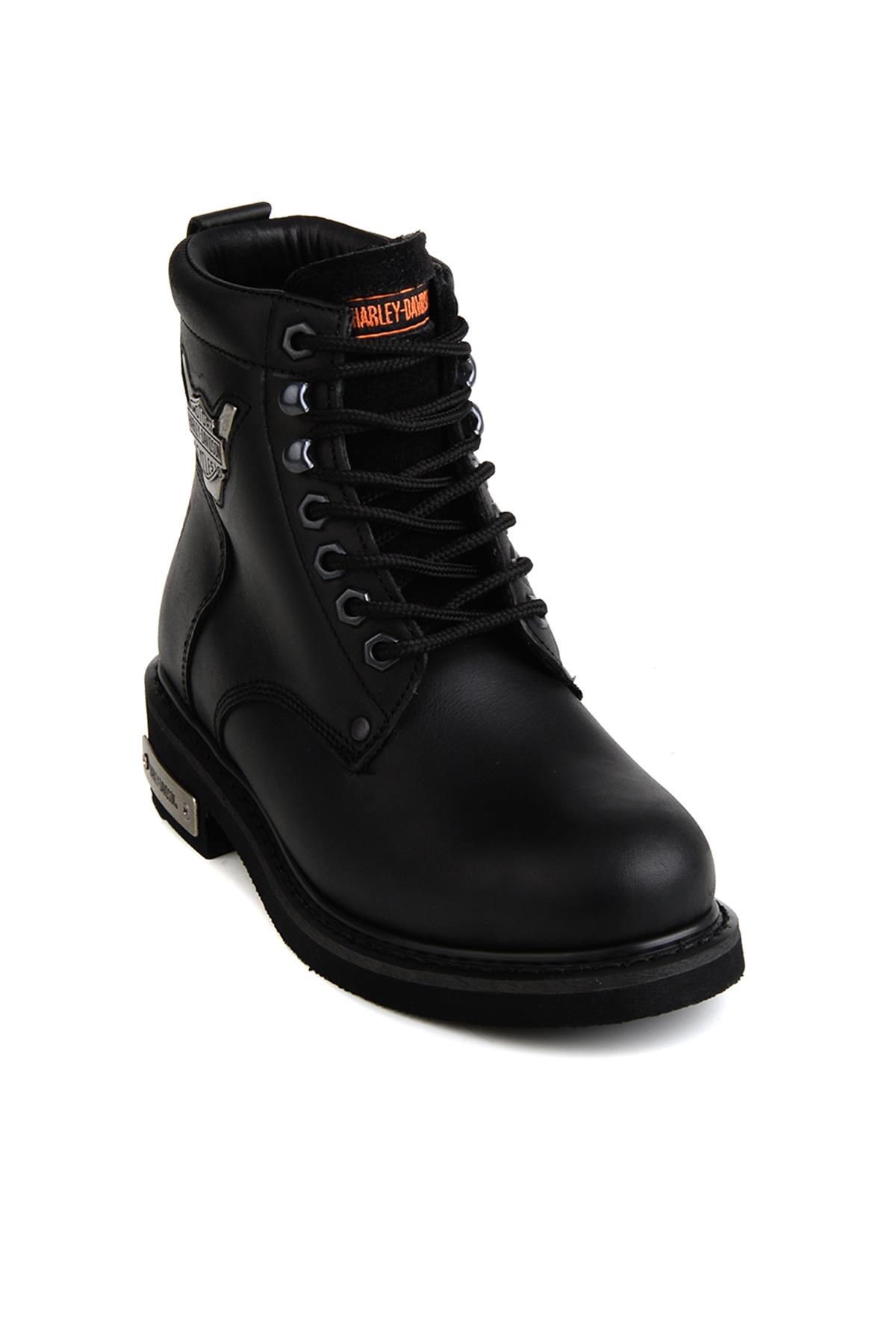 Black Hakiki Deri Kadın Bot & Bootie HD0777009603