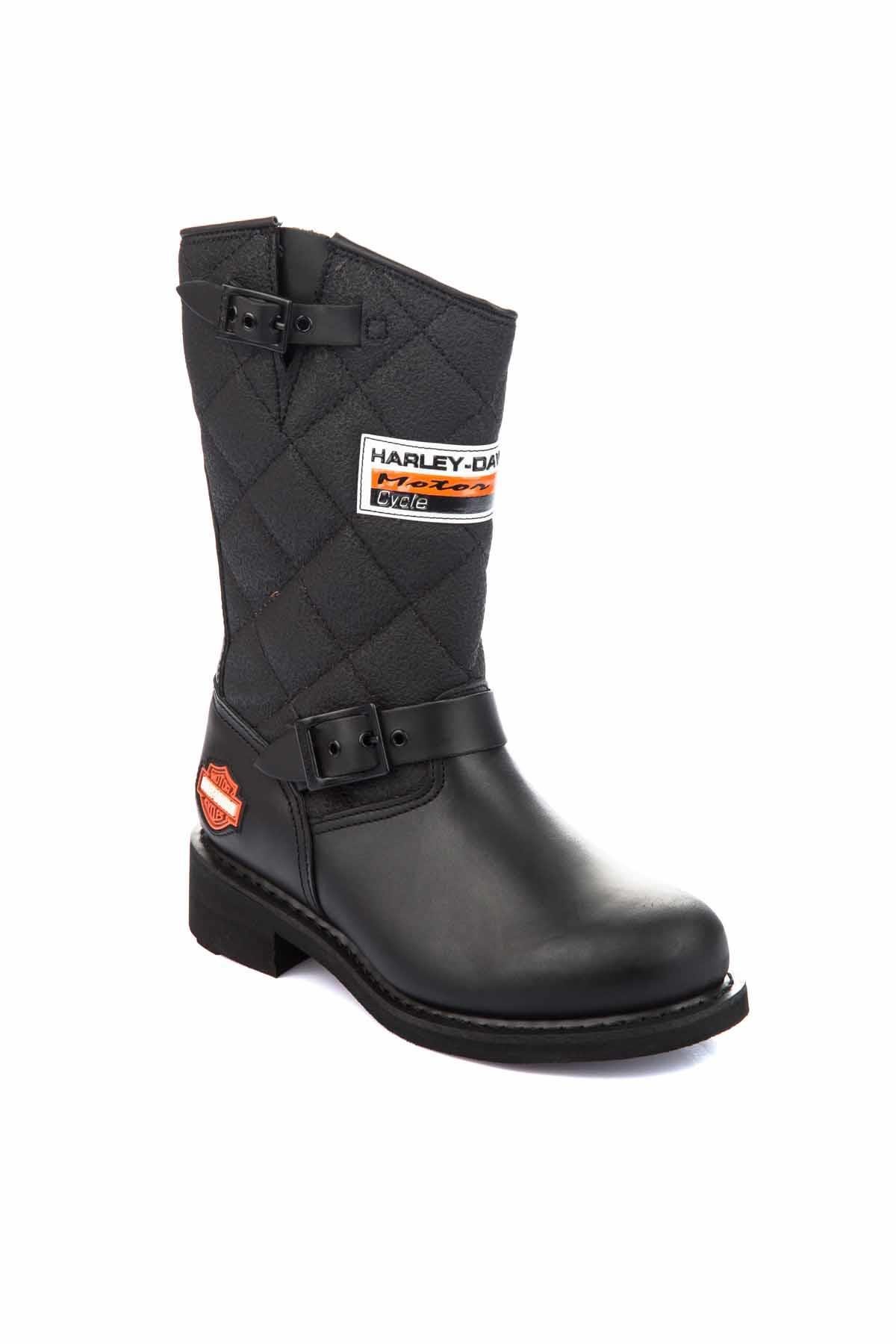 Black Hakiki Deri Kadın Bot & Bootie HD0777005303