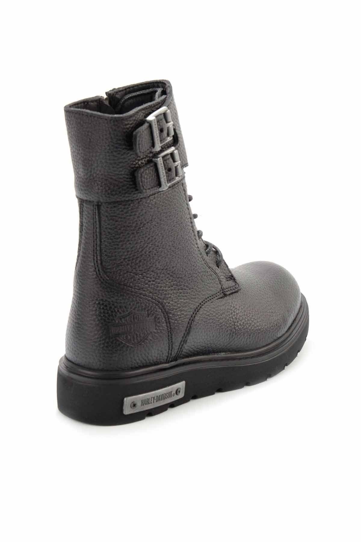 Black Hakiki Deri Kadın Bot & Bootie HD0777063603