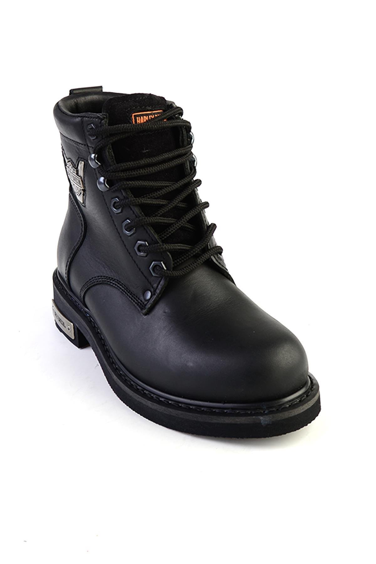 Black Hakiki Deri Kadın Bot & Bootie HD0777009603