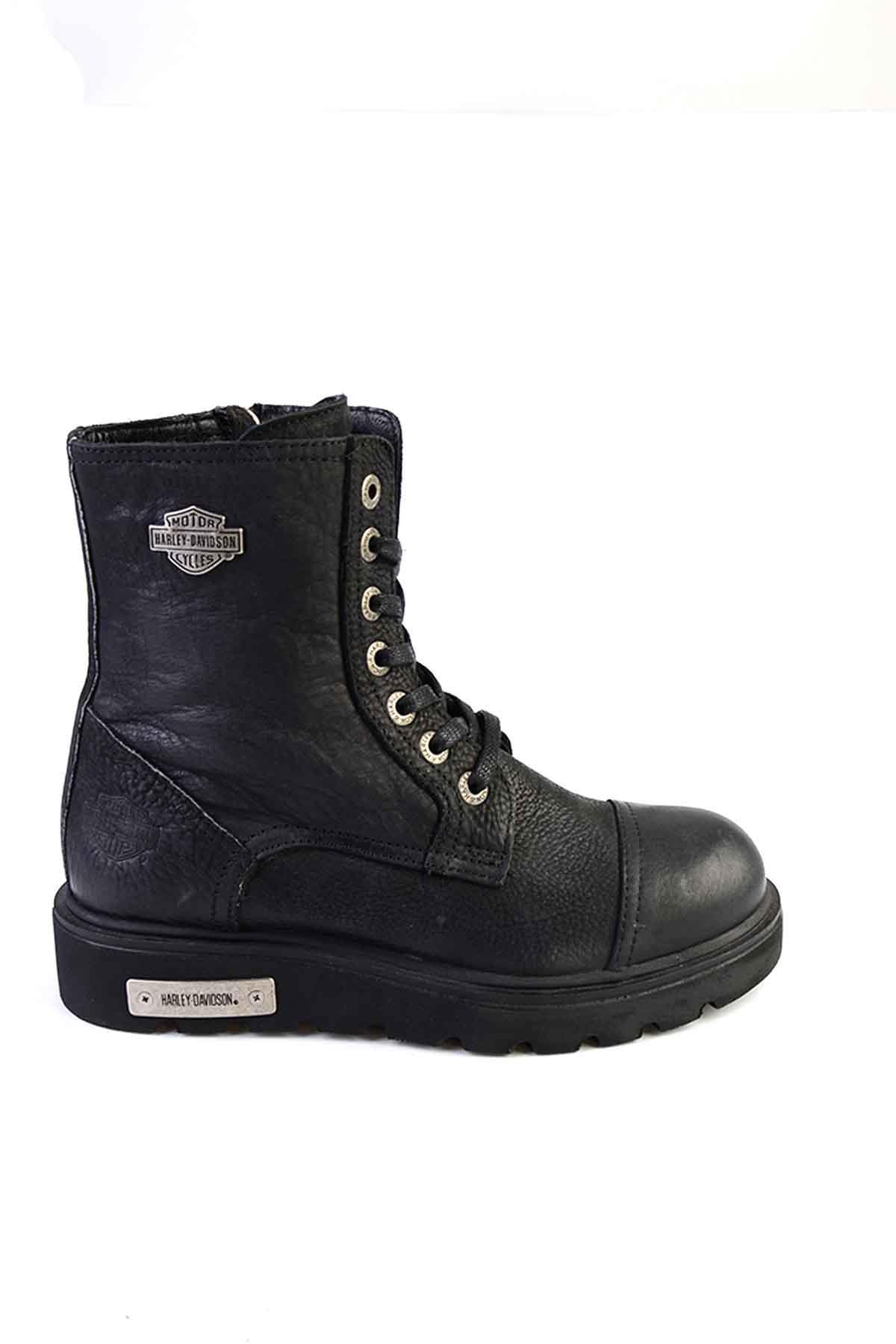 Black Hakiki Deri Kadın Bot & Bootie HD0777054003