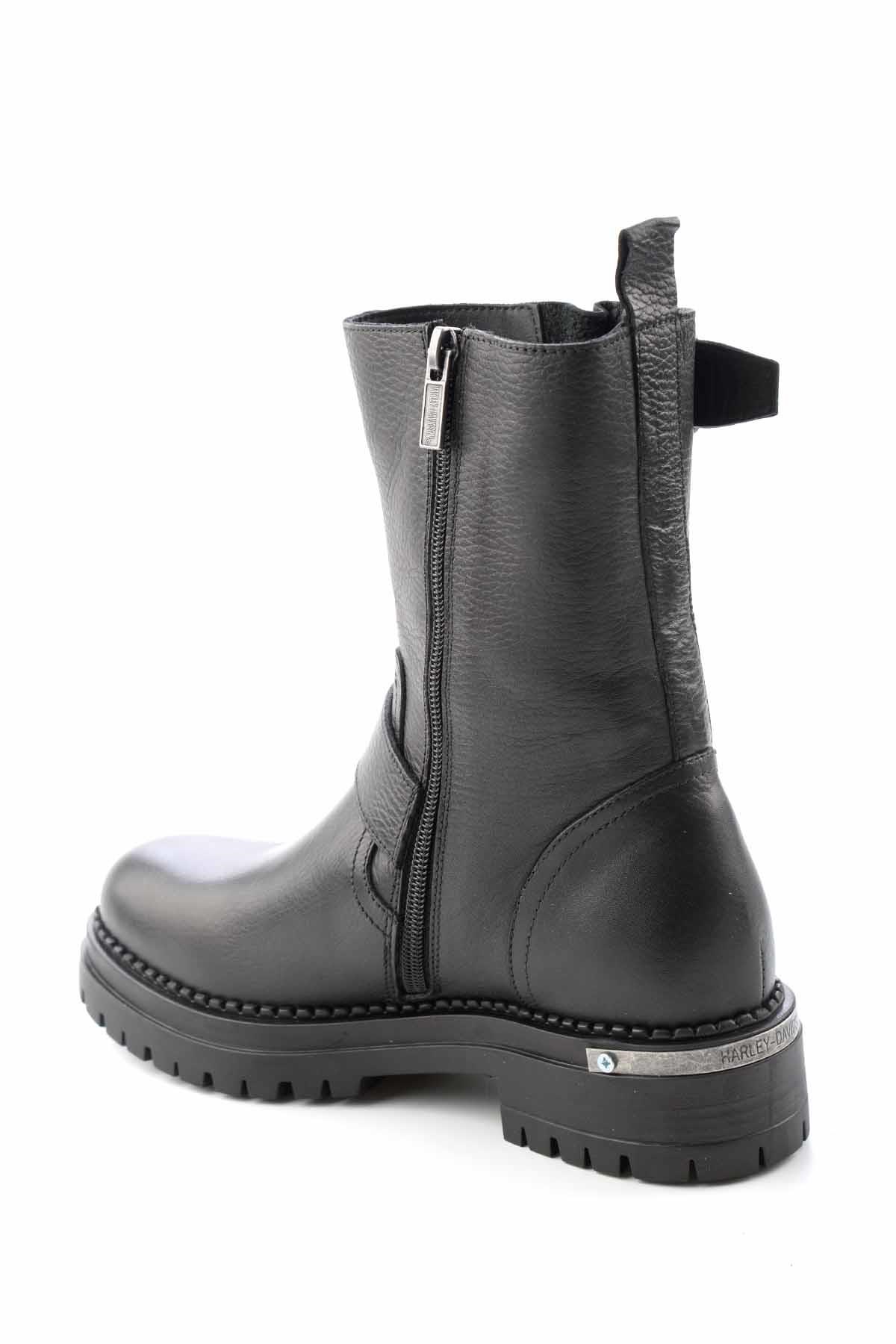 Black Hakiki Deri Kadın Bot & Bootie HD0777002203