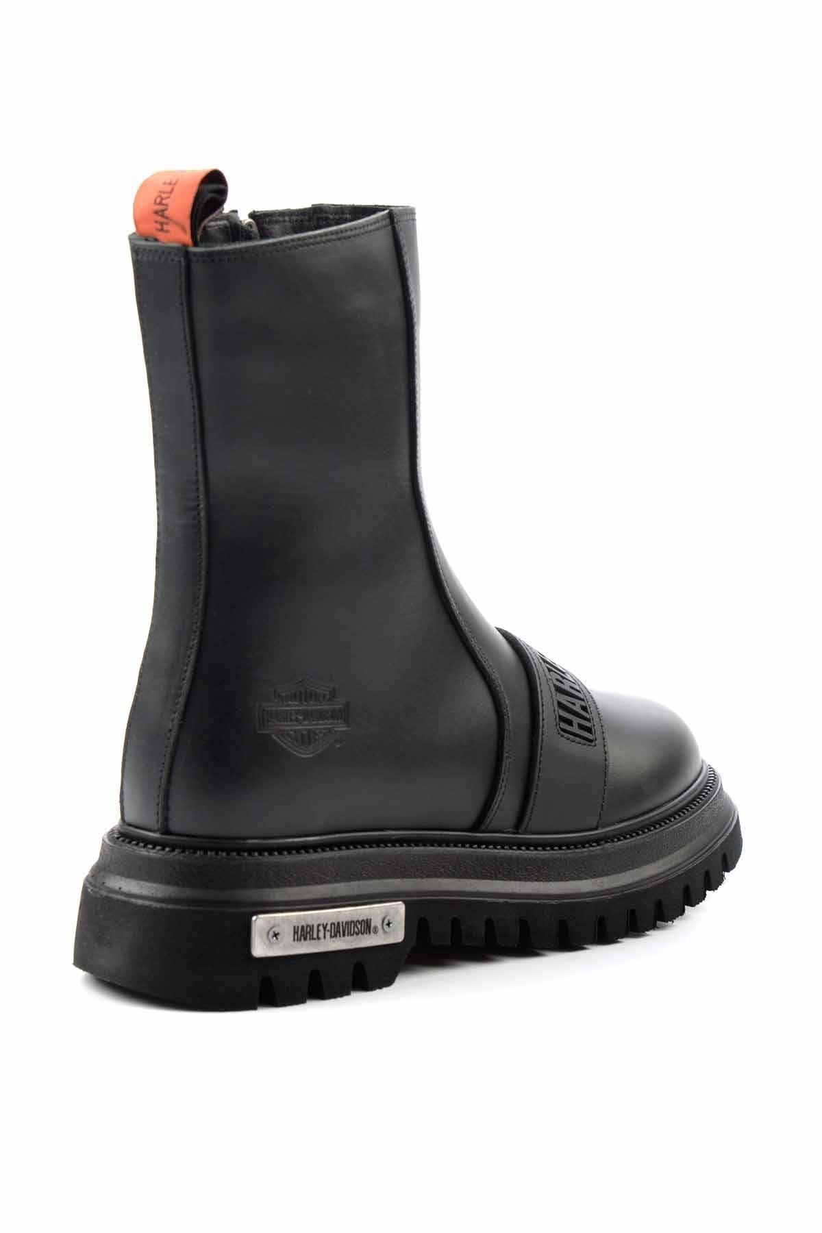Black Hakiki Deri Kadın Bot & Bootie HD0777054903