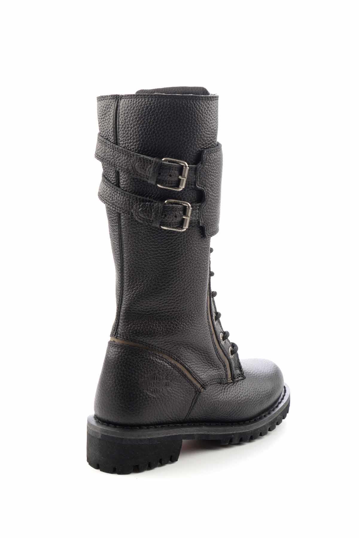Black Hakiki Deri Kadın Bot & Bootie HD0777060603