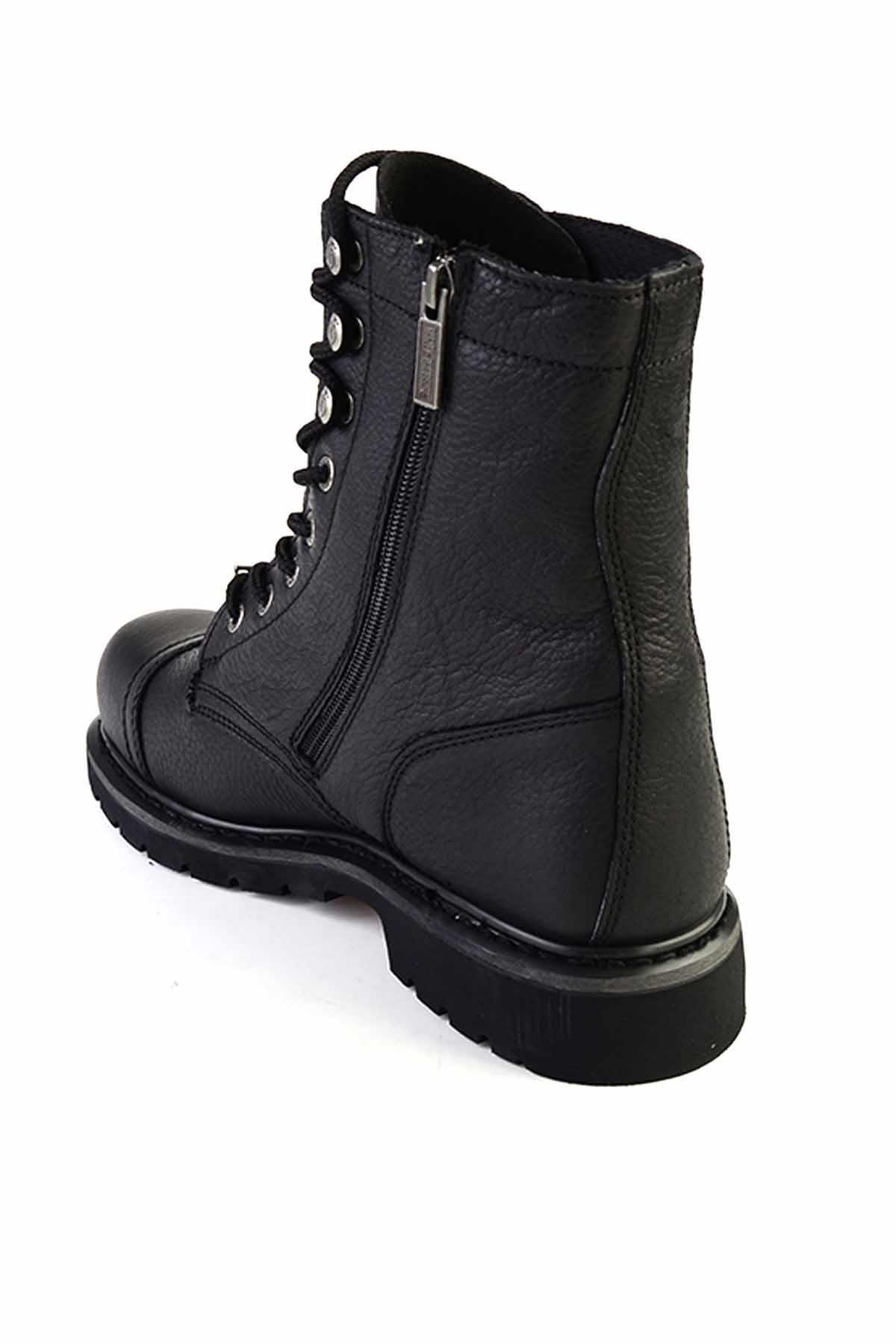 Black Hakiki Deri Kadın Bot & Bootie HD1777055303