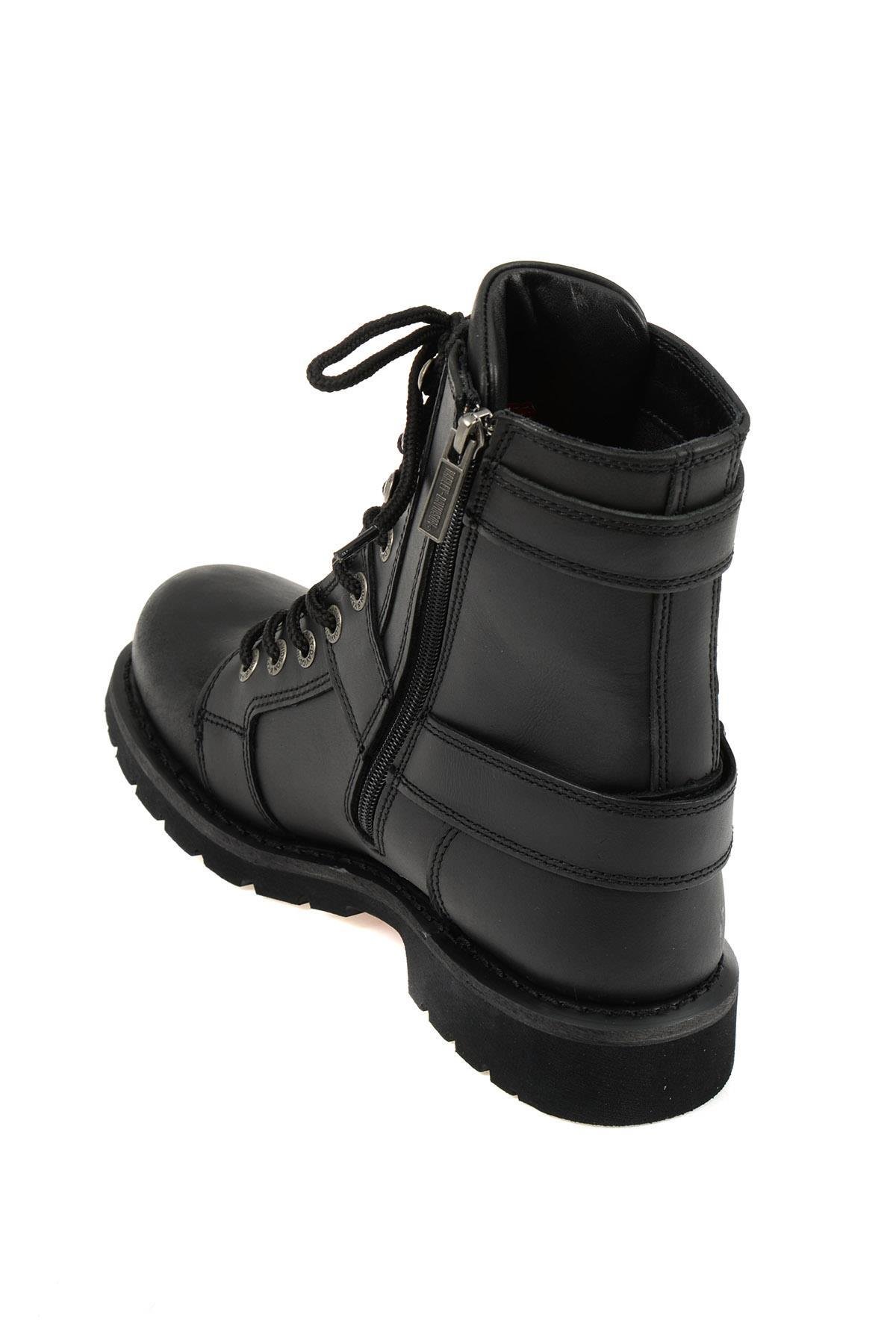 Black Hakiki Deri Kadın Bot & Bootie HD1777044703