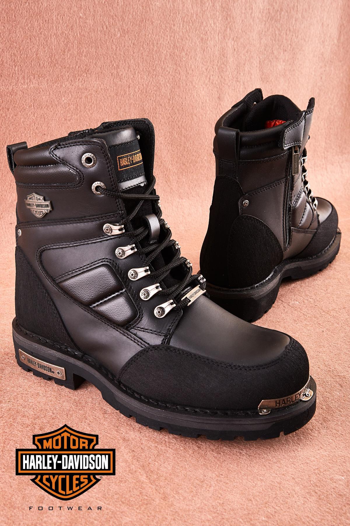 Black Hakiki Deri Kadın Bot & Bootie HD1777063203