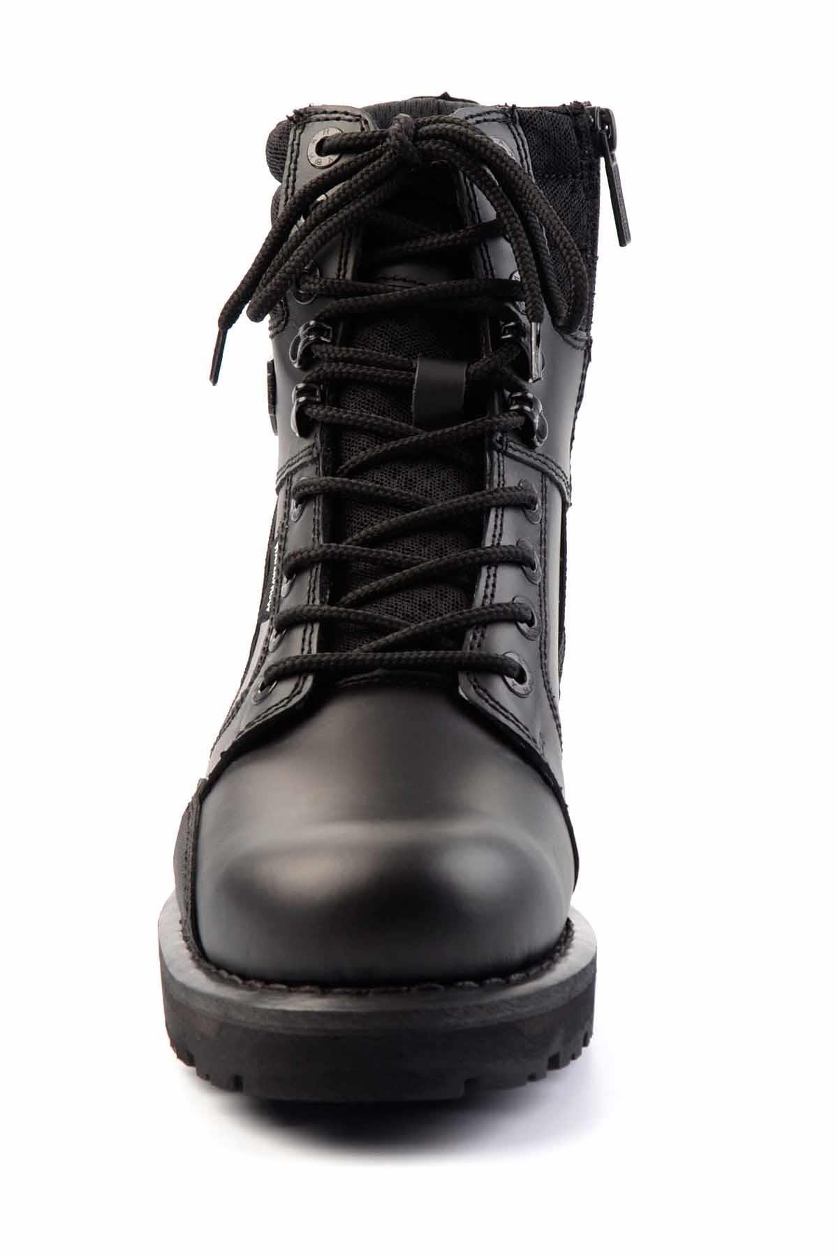 Black Hakiki Deri Kadın Bot & Bootie HD1777064803