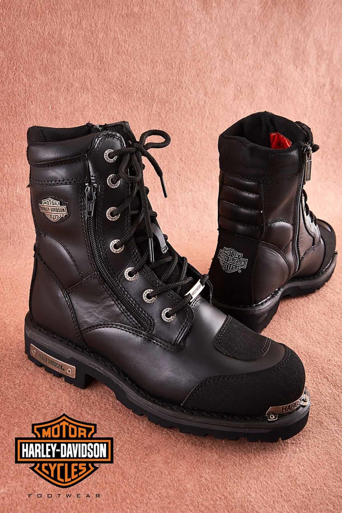 Black Hakiki Deri Kadın Bot & Bootie HD1777055203