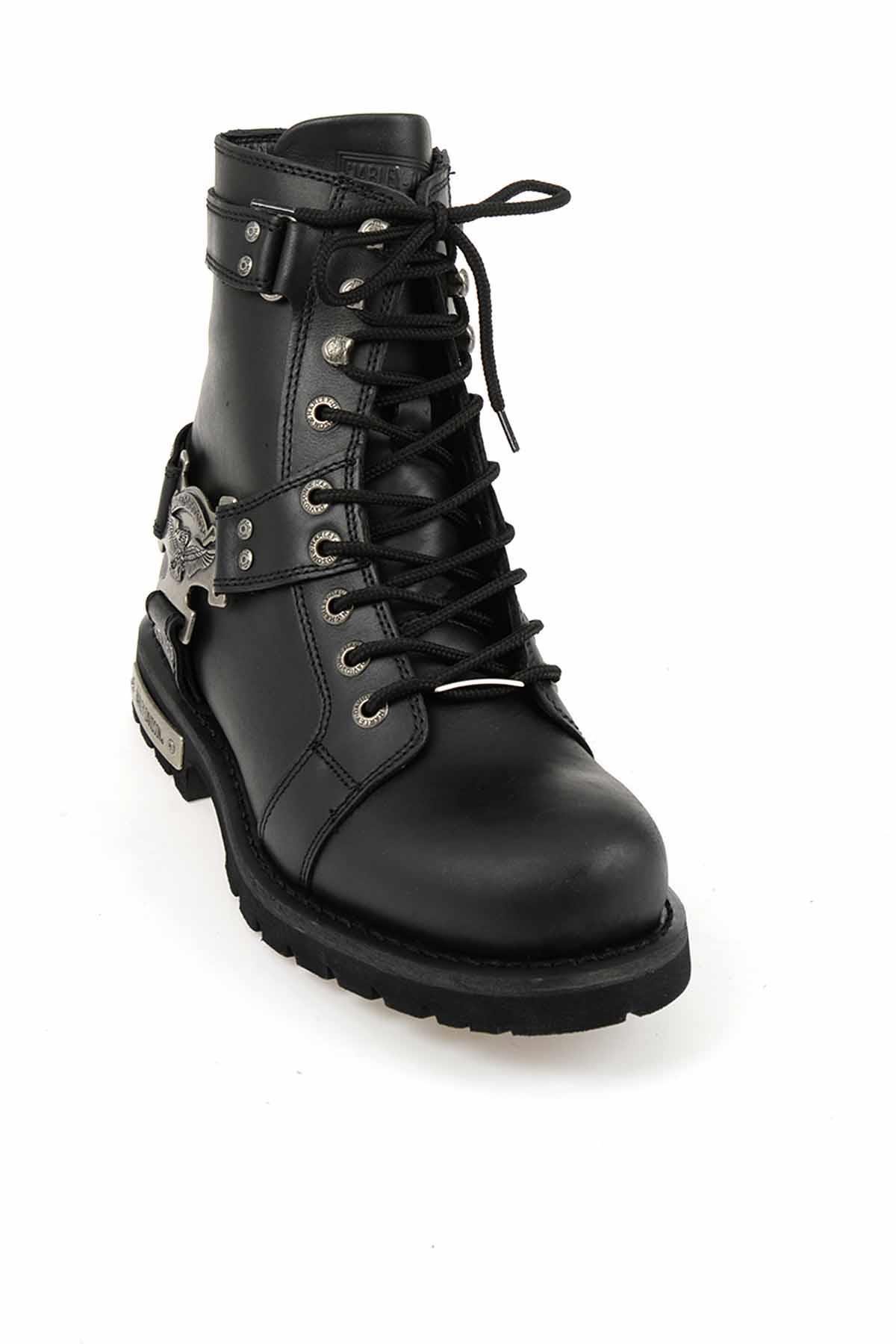 Black Hakiki Deri Kadın Bot & Bootie HD1777044703