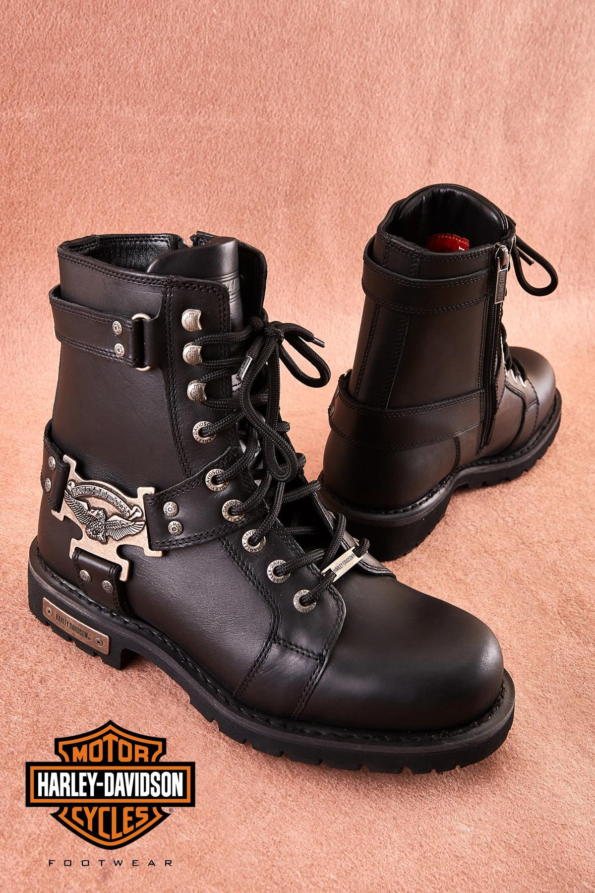 Black Hakiki Deri Kadın Bot & Bootie HD1777044703