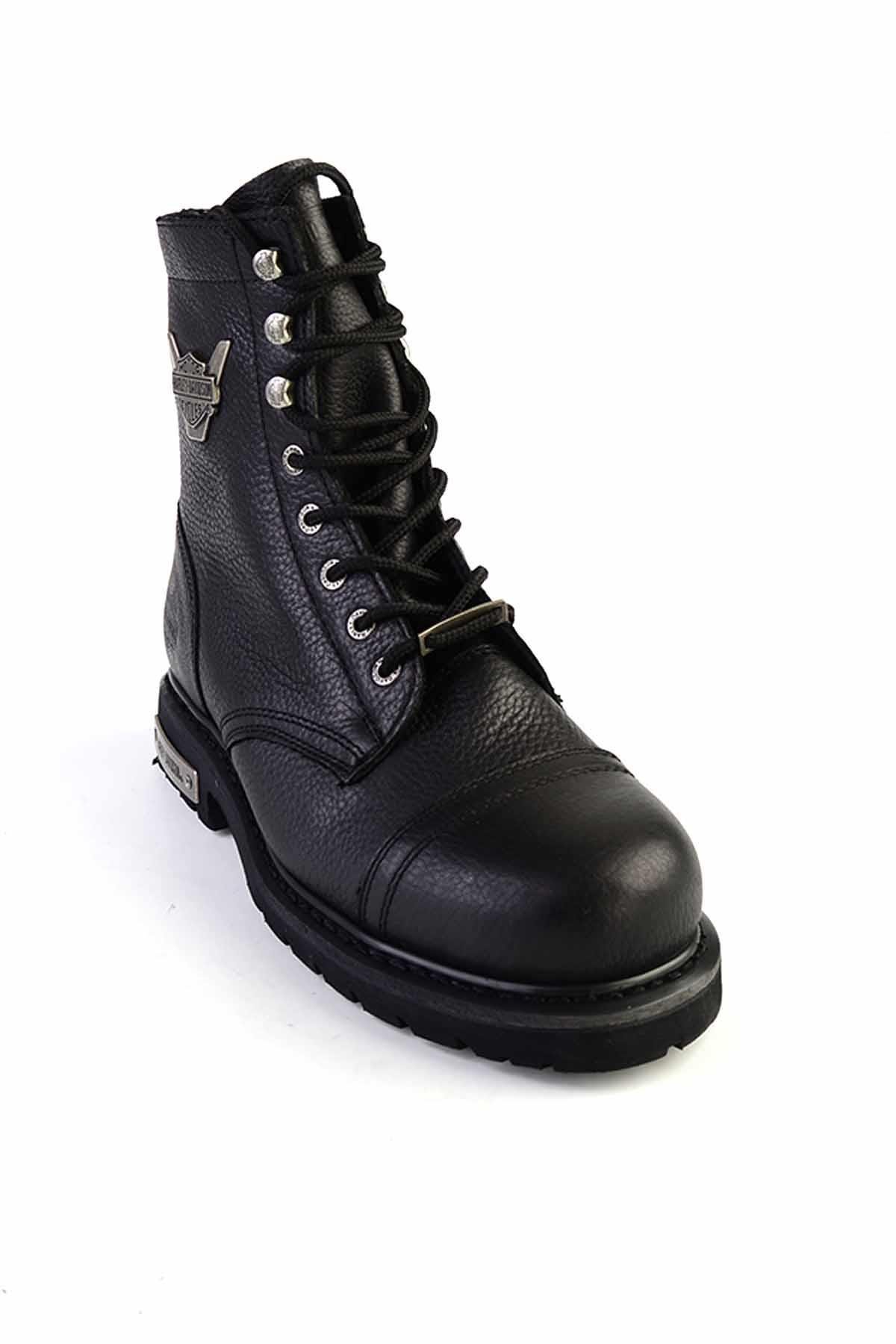 Black Hakiki Deri Kadın Bot & Bootie HD1777055303