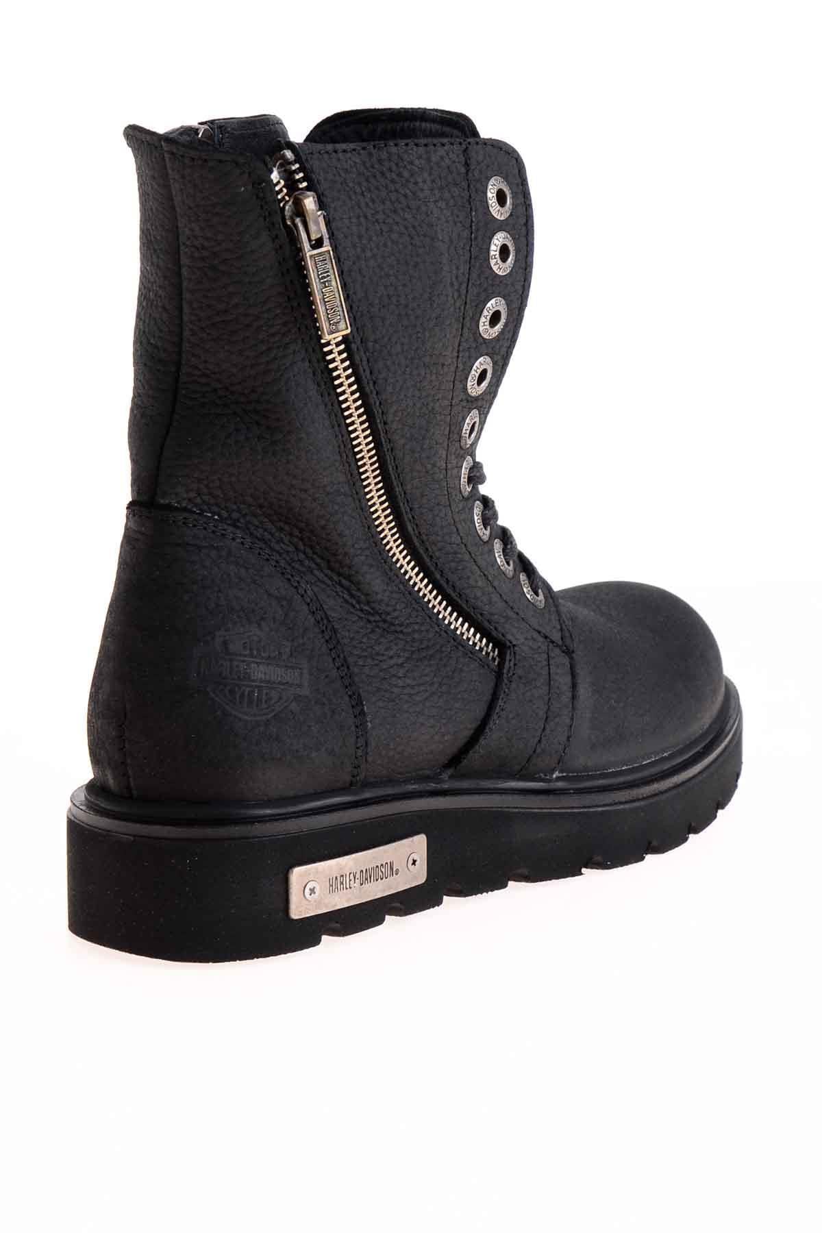 Black Hakiki Deri Kadın Bot & Bootie M0777053903