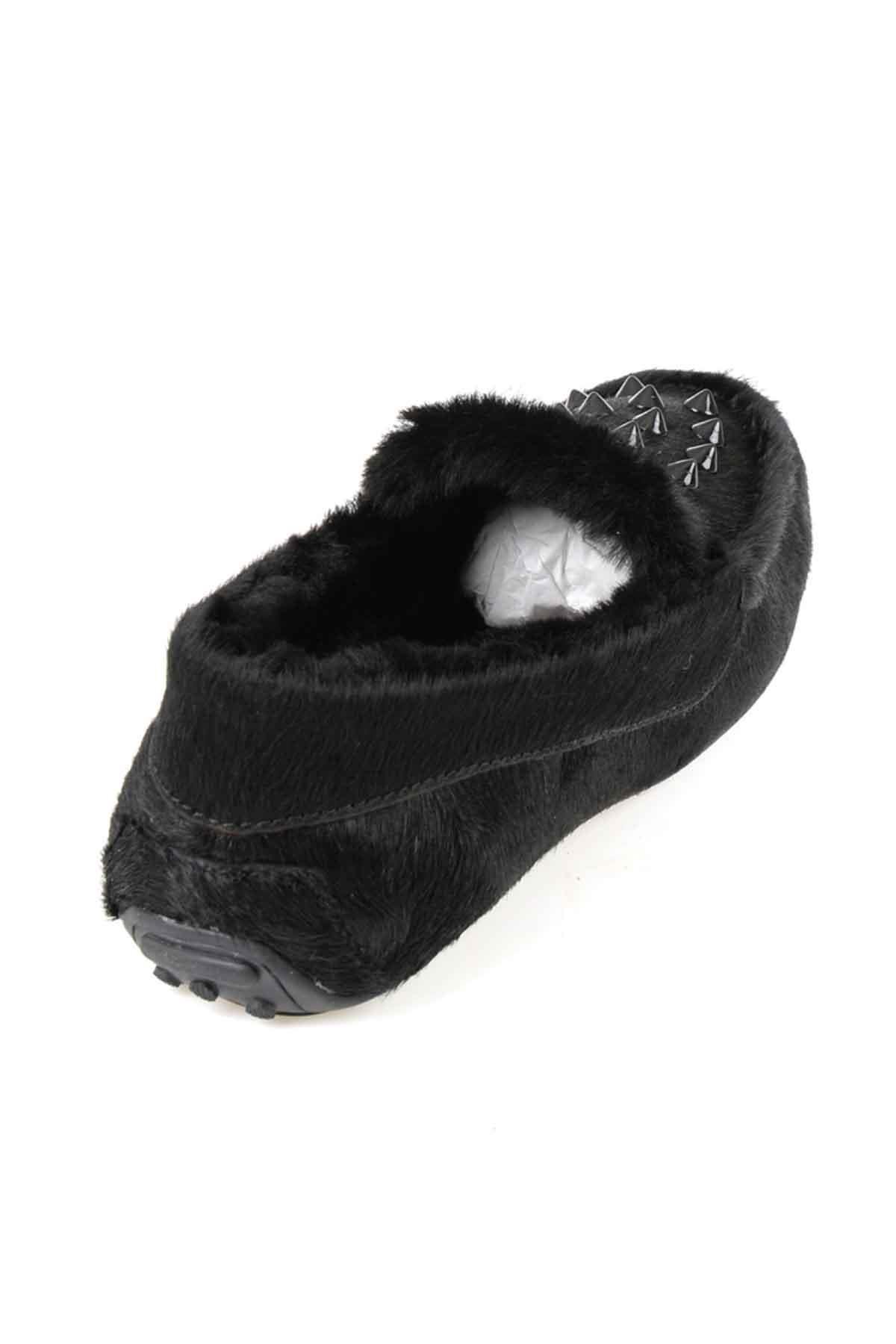 Black Hakiki Deri Kadın Loafer Ayakkabı E0207650605