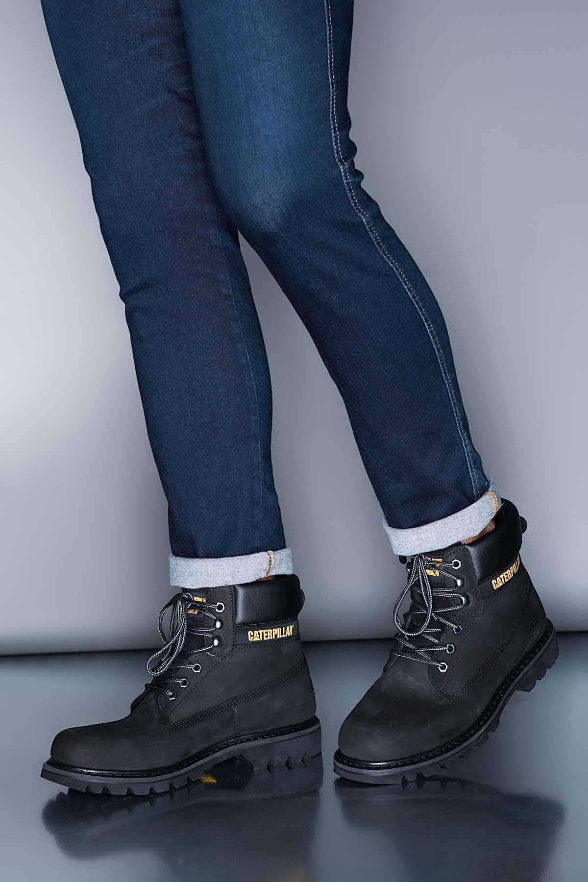 Black Leather Erkek Bot & Bootie CAT1111000101