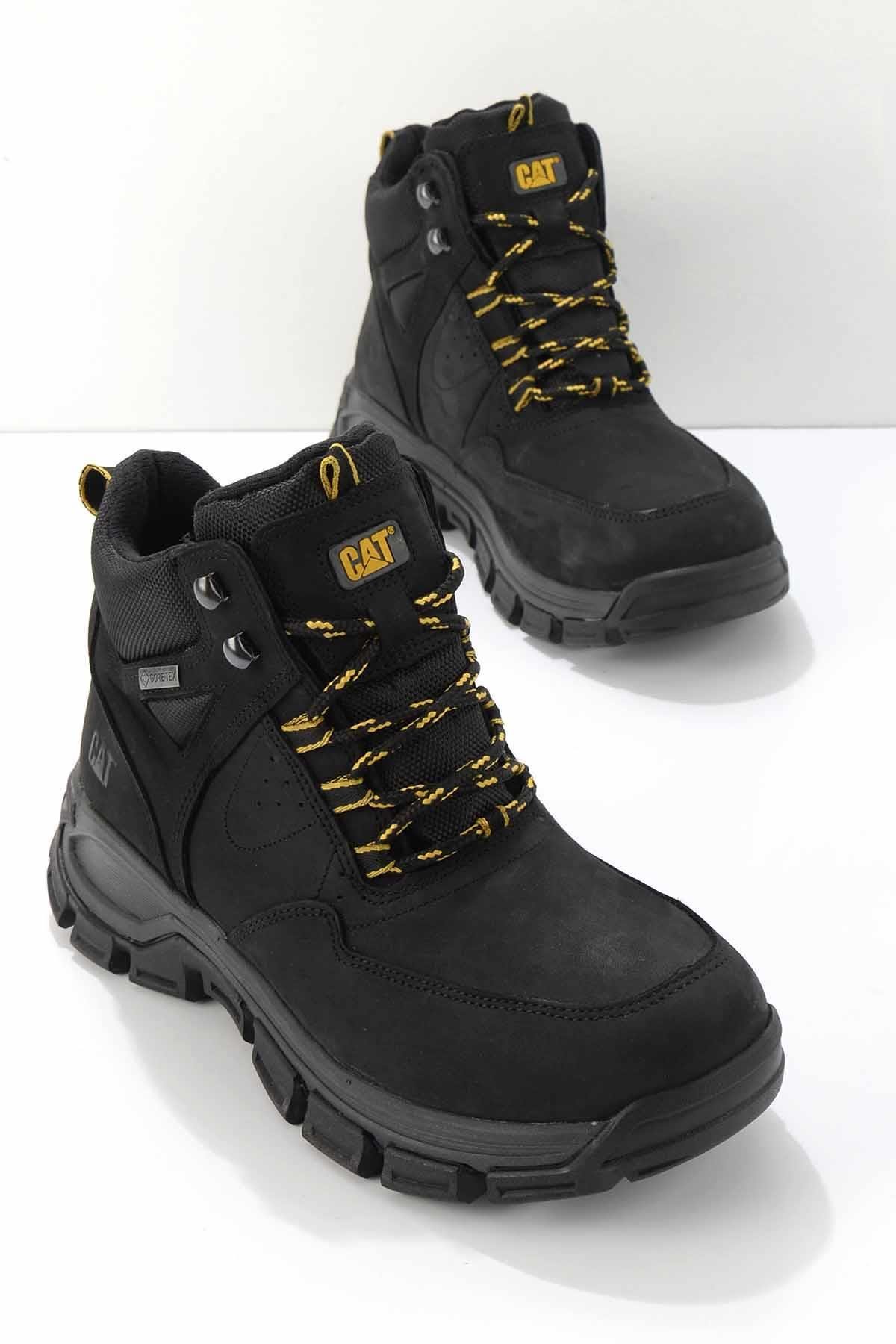 Black Leather Erkek Bot & Bootie CAT1111130601
