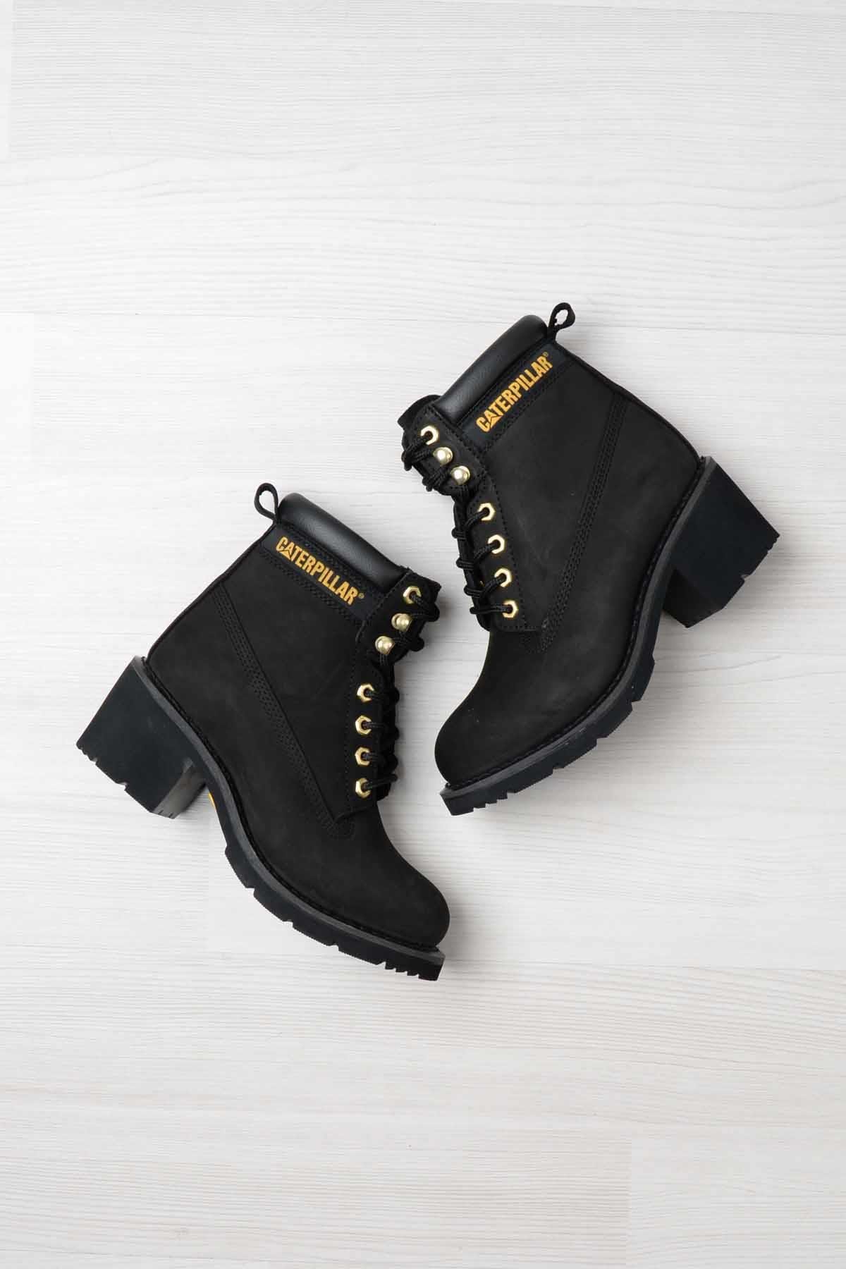 Black Leather Kadın Bot & Bootie CAT0111083401