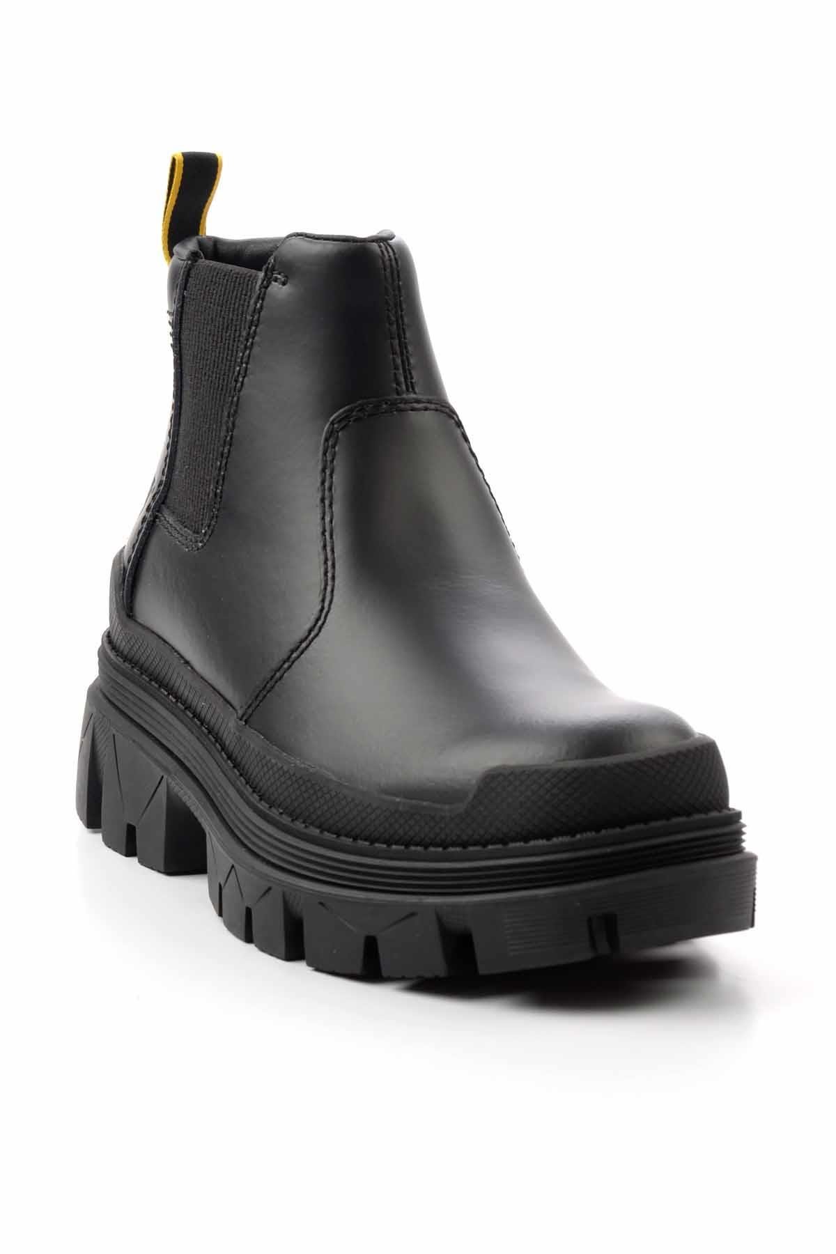 Black Leather Kadın Bot & Bootie CAT0111121503