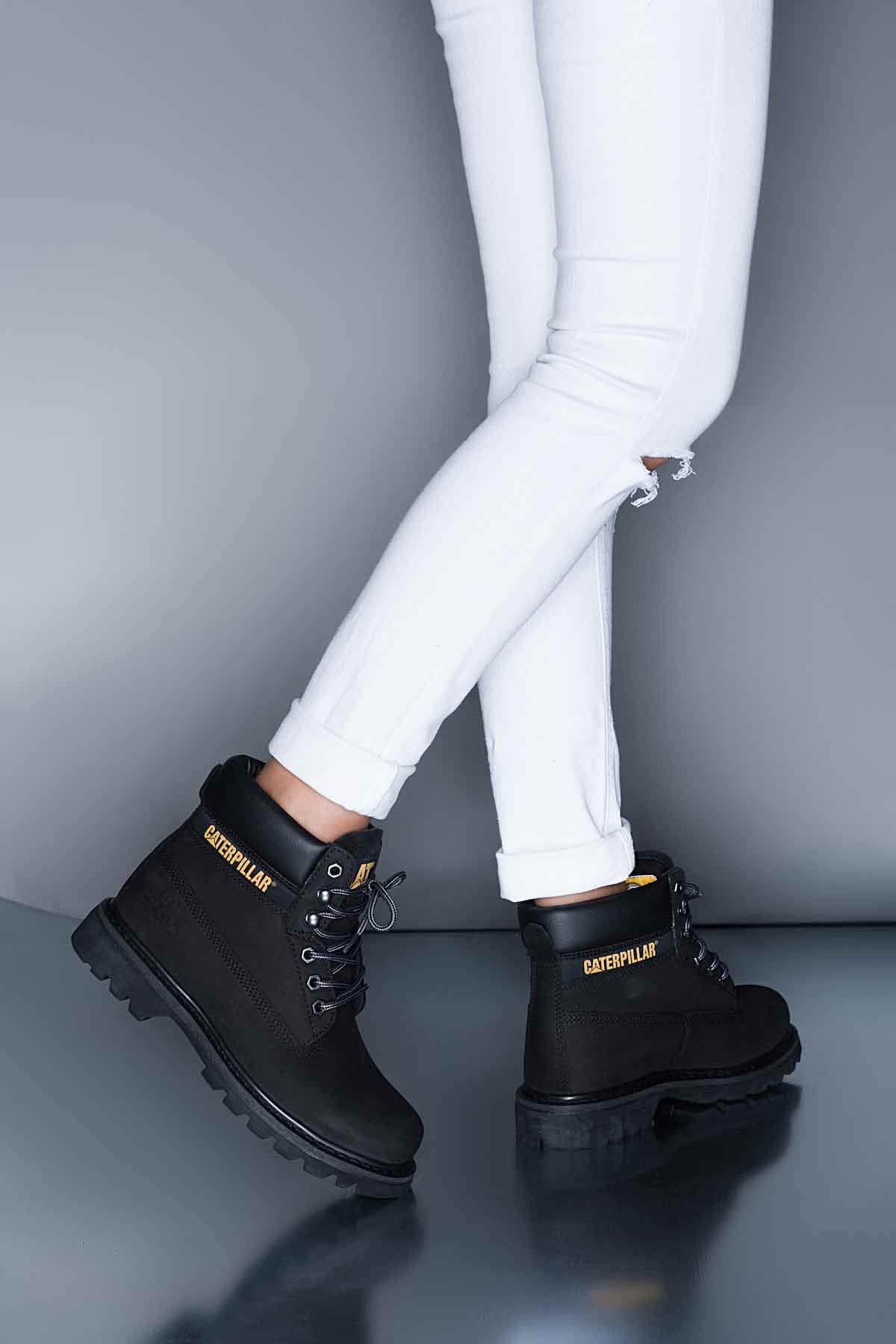 Black Leather Kadın Bot & Bootie CAT0111000101