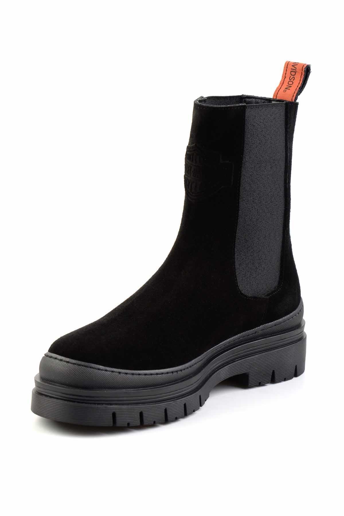 Black Leather Kadın Bot & Bootie HD0777004802